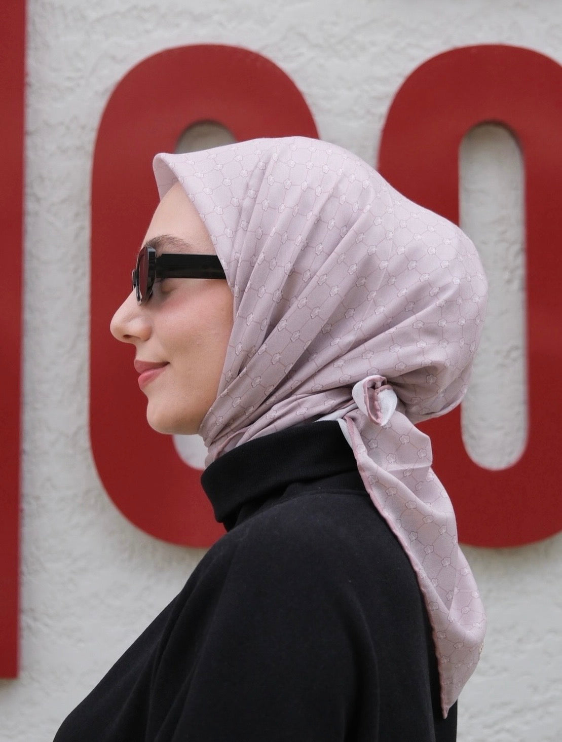 Monogram Square Scarf - Brownish Pink