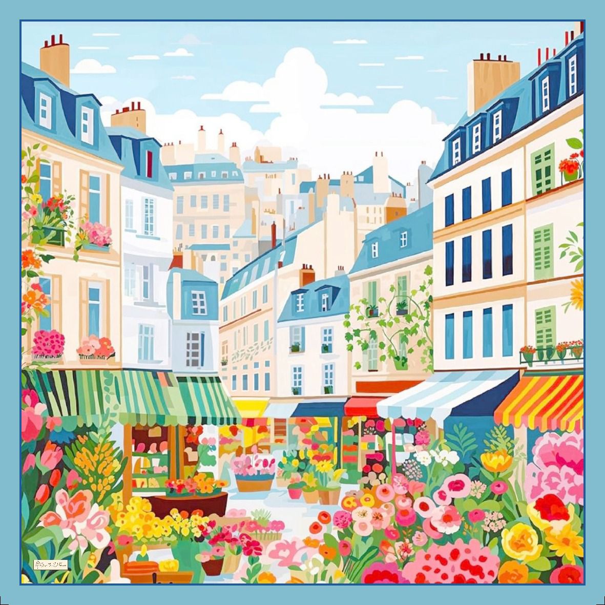 City Square Scarf - Blue Sky