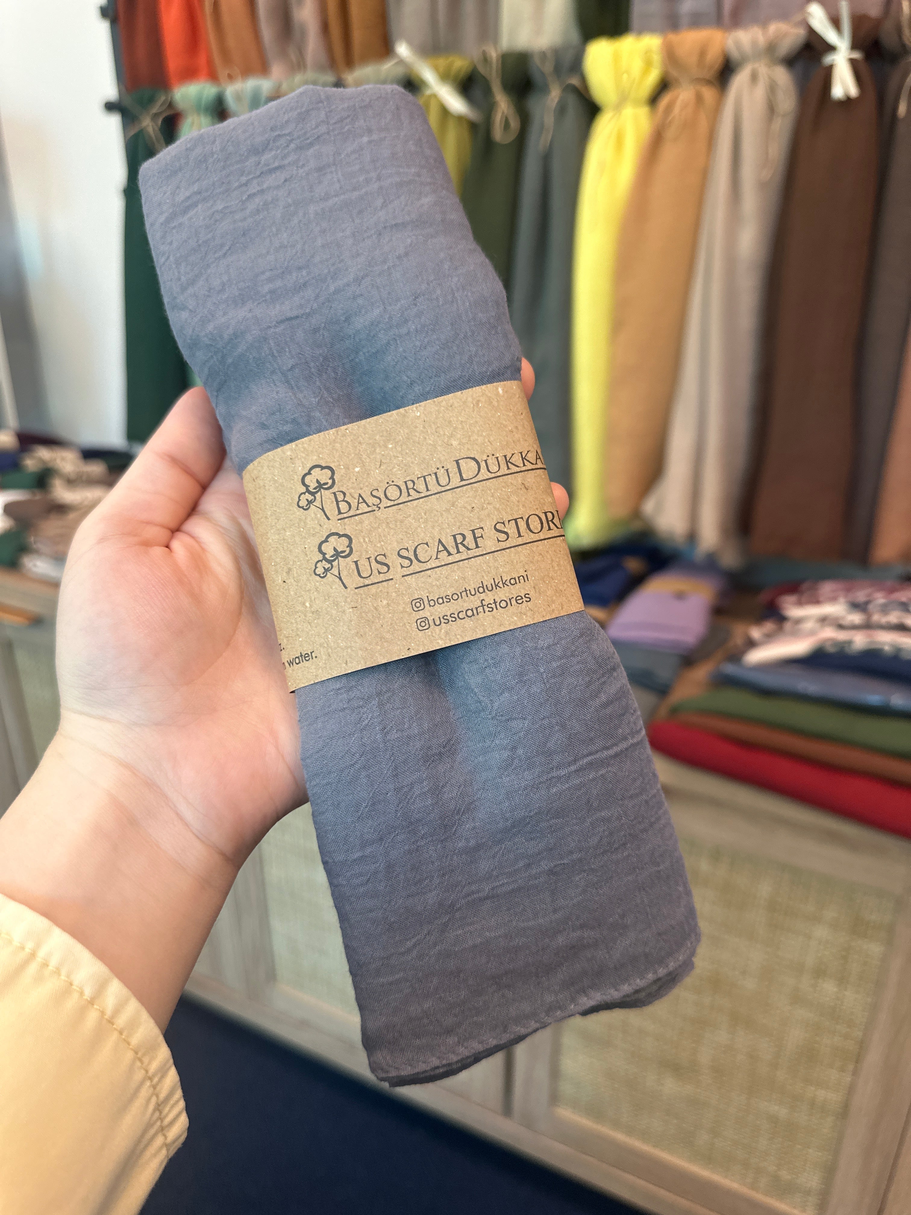 Relax Square Scarf - Dusty Blue (bluish)