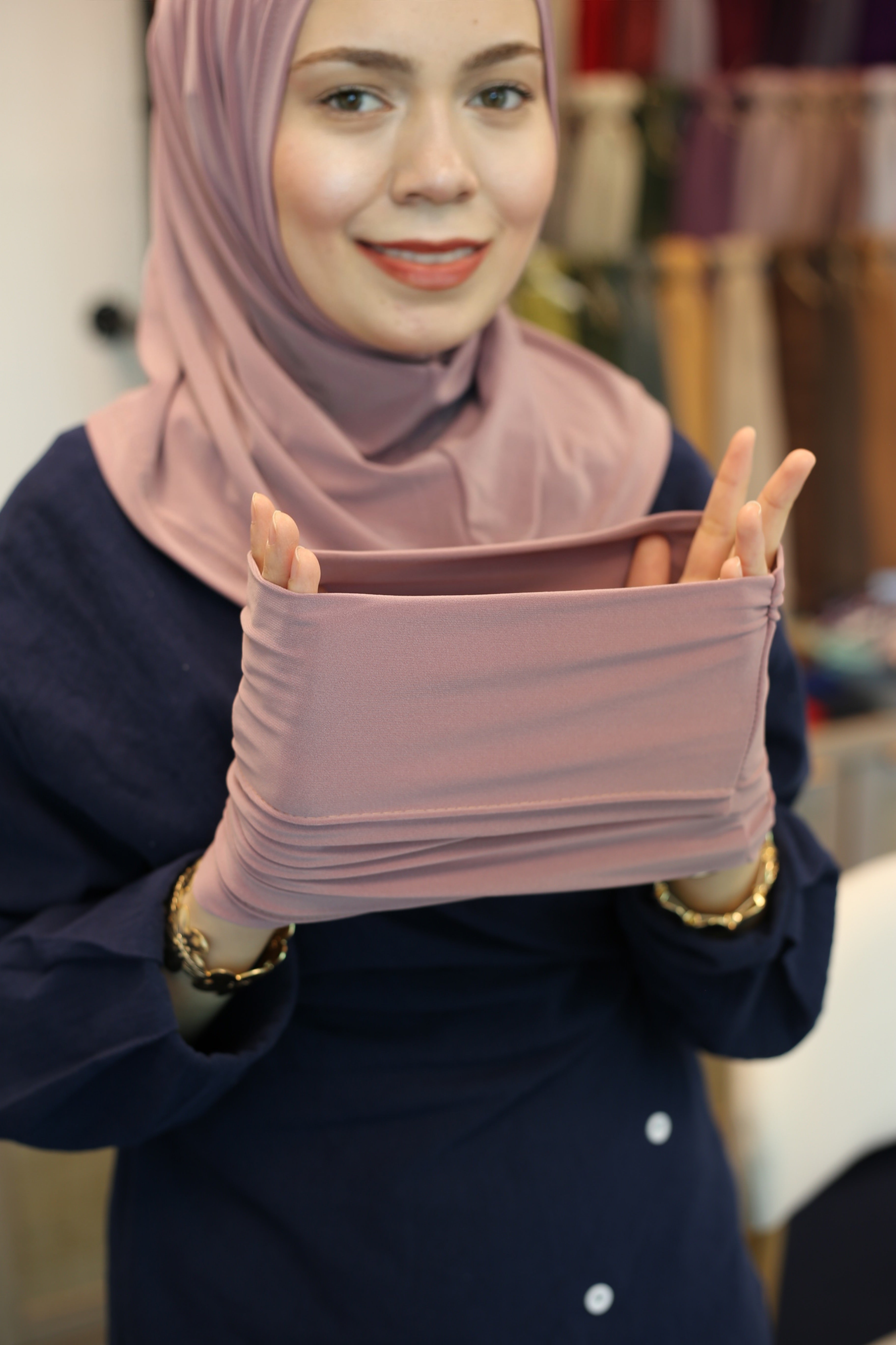 New Athletic Hijab - Dusty Rose Pink (No Snap Closure)