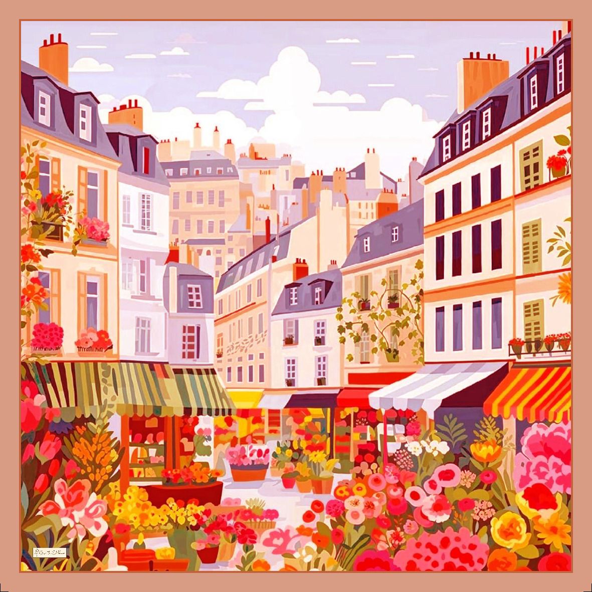 City Square Scarf - Melon