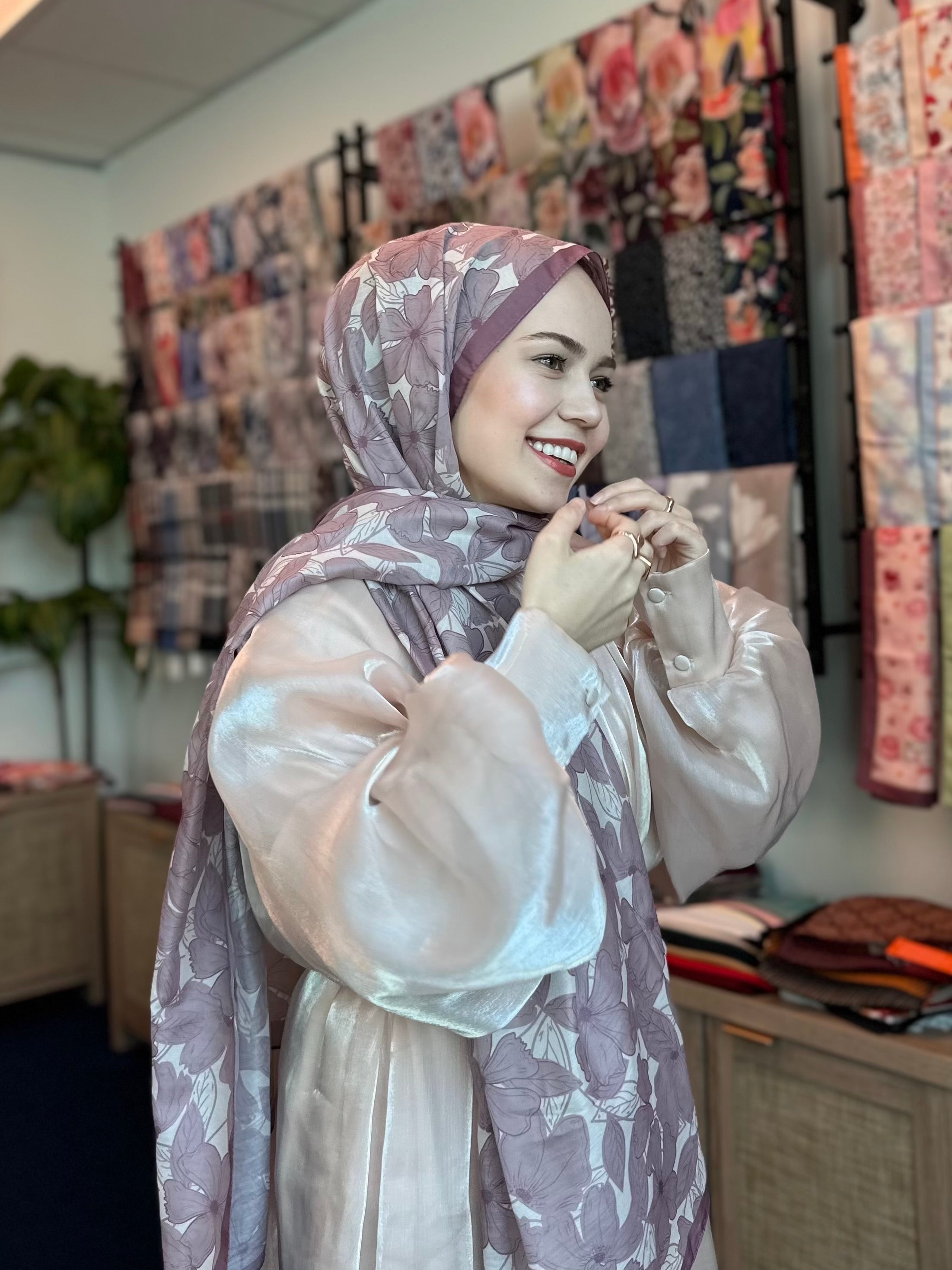 Floria Touch Hijab - Dusty Rose