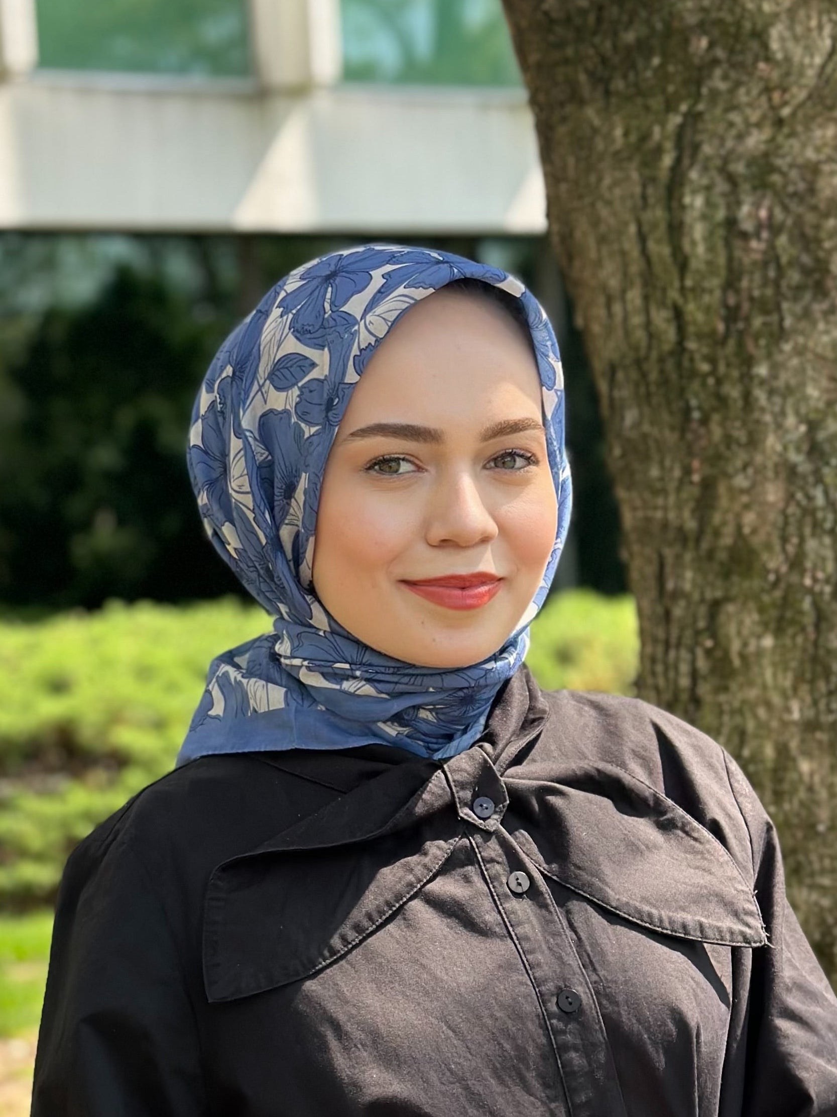 Floria Touch Square Scarf - Indigo