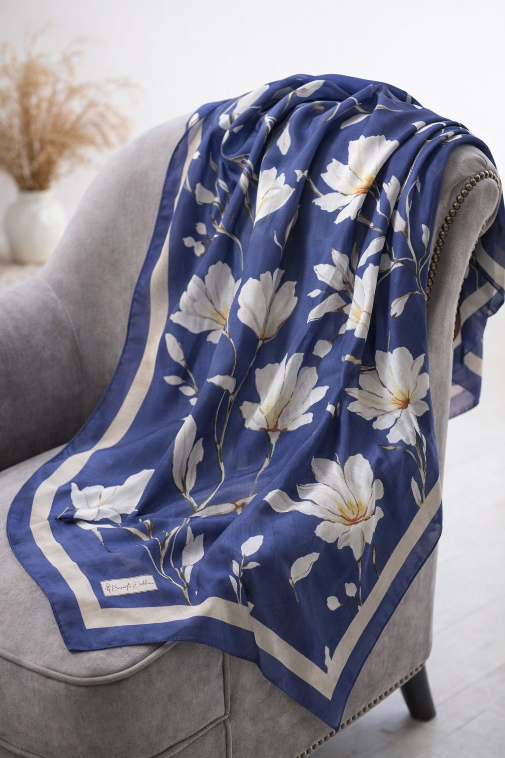 Silk Garden Hijab - Denim Blue