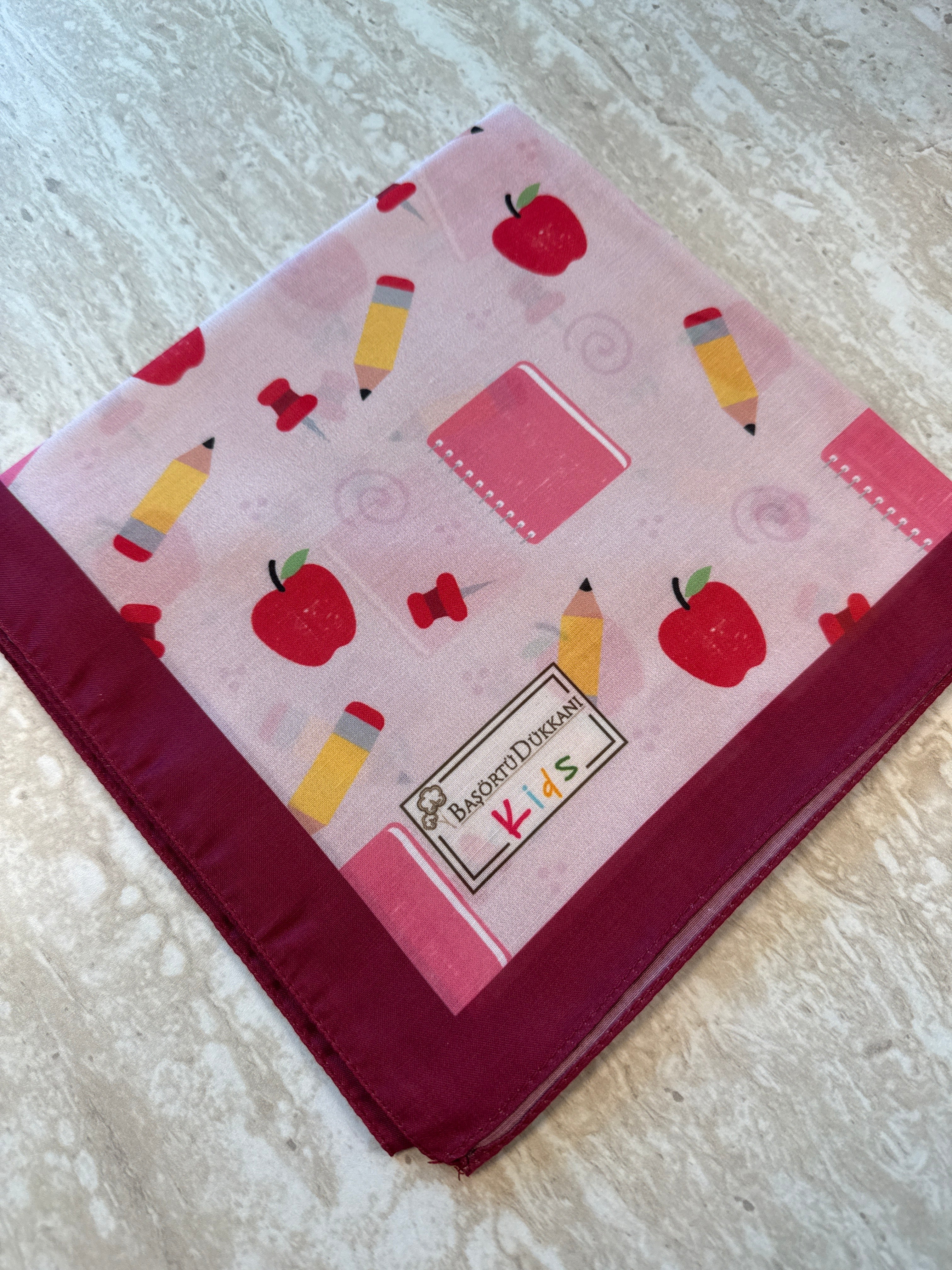 Kids Square Scarf - Apple Notebook
