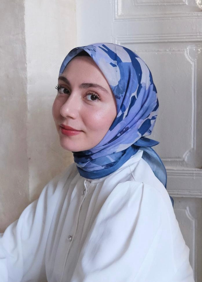 Maribel Square Scarf - Midnight Blue