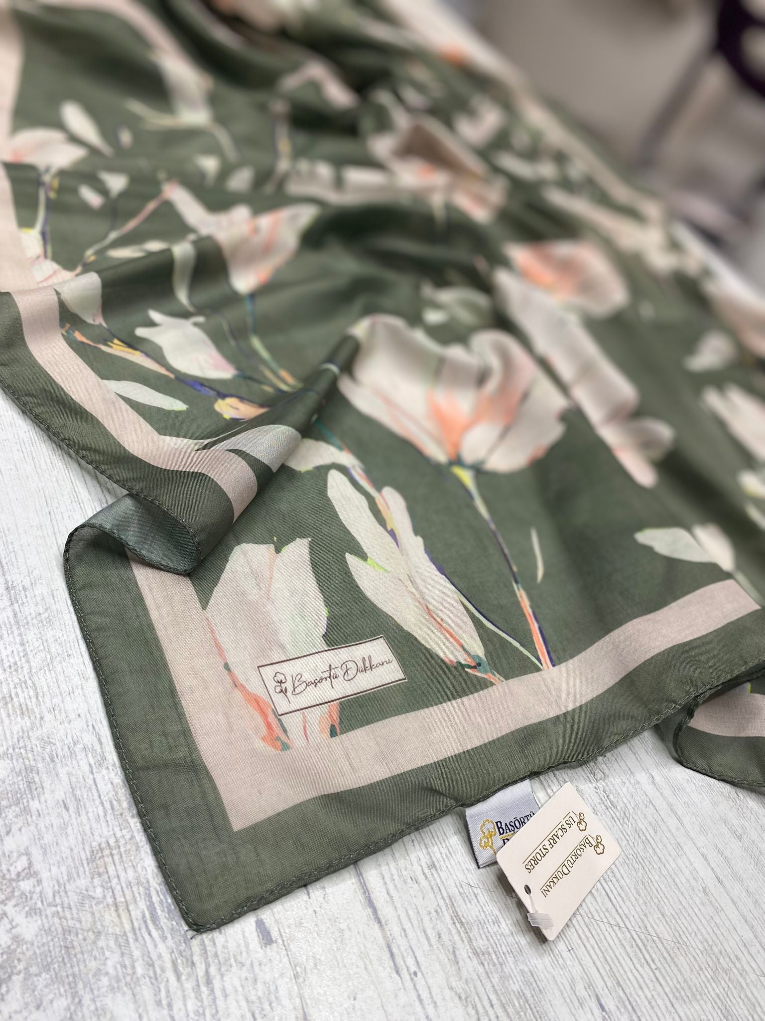 Silk Garden Hijab - Deep Khaki