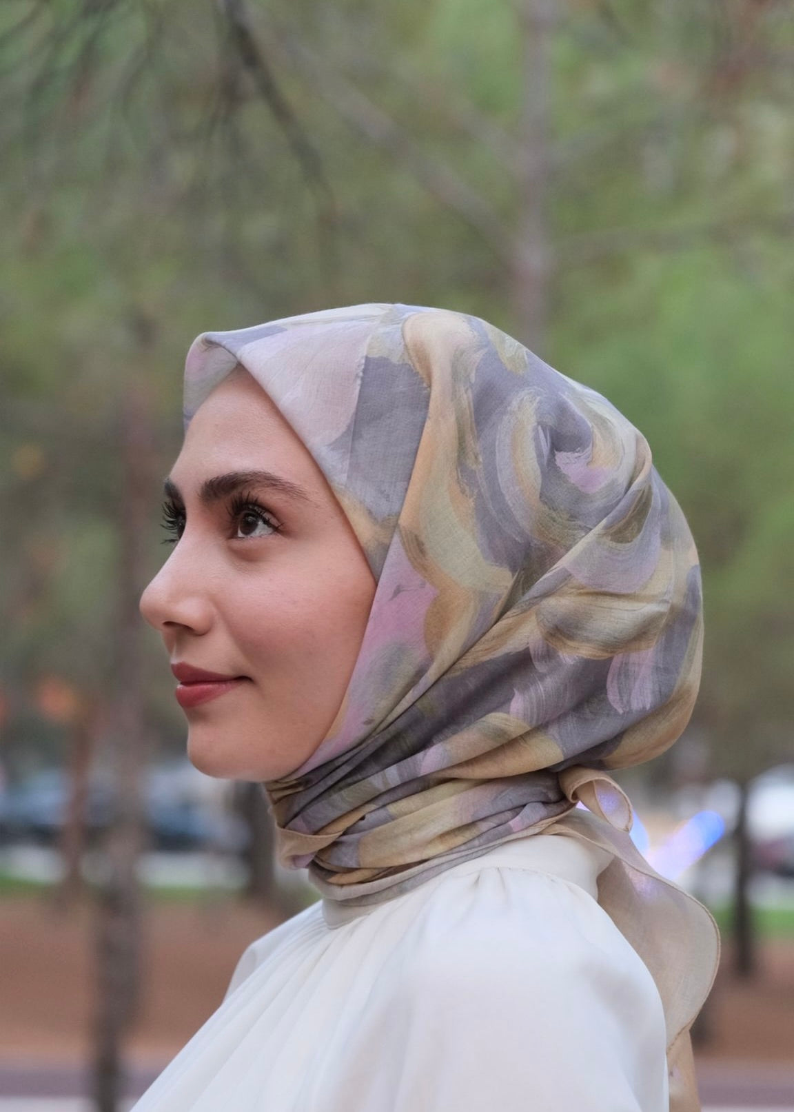 Rosara Square Scarf - Mustard Grey