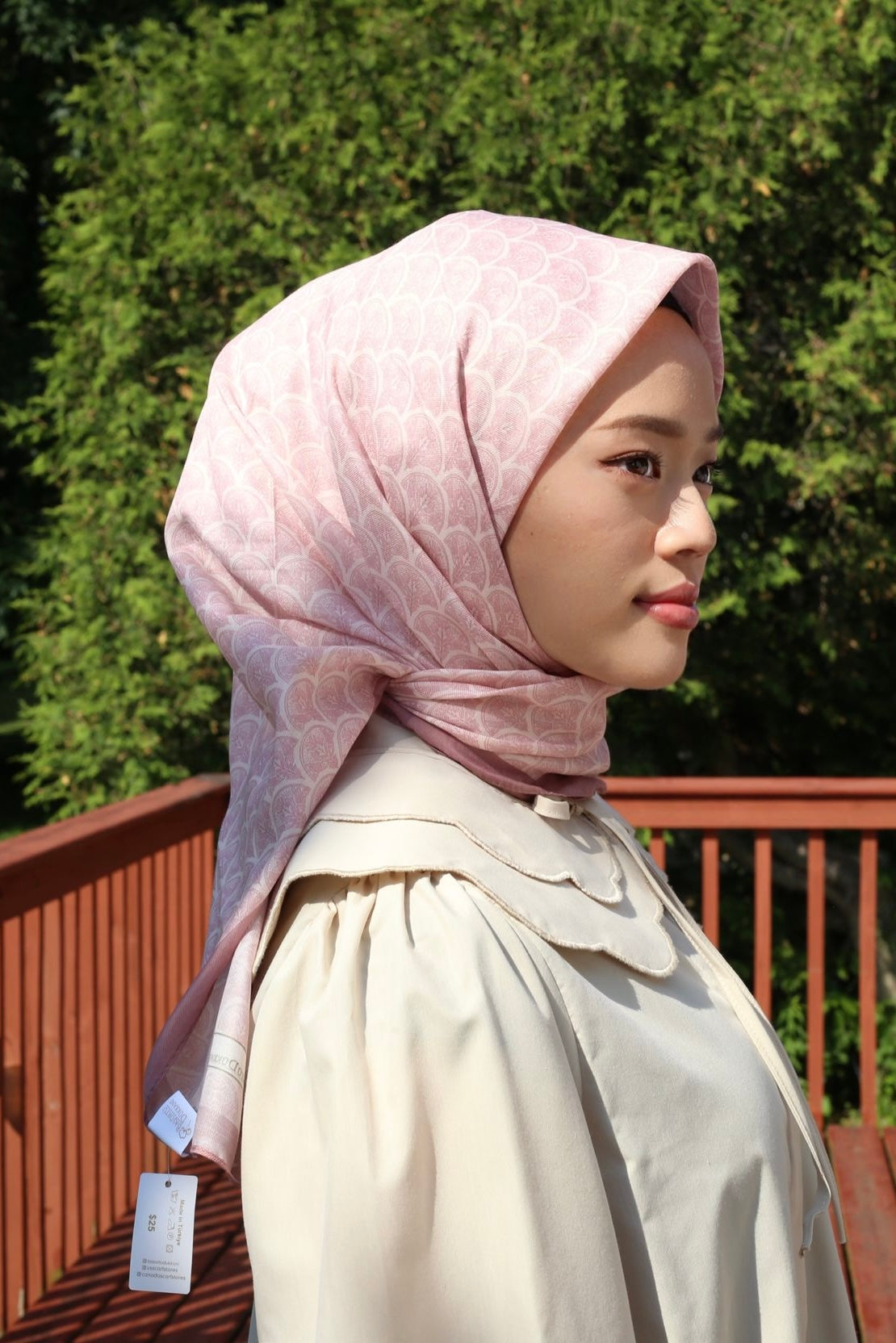 Minimal Square Scarf - Dusty Pink