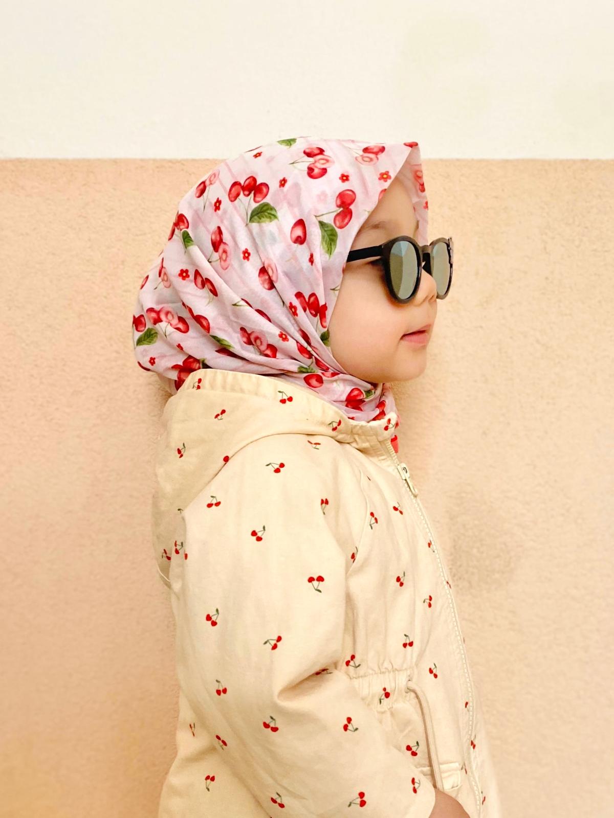 Kids Square Scarf - Cherry