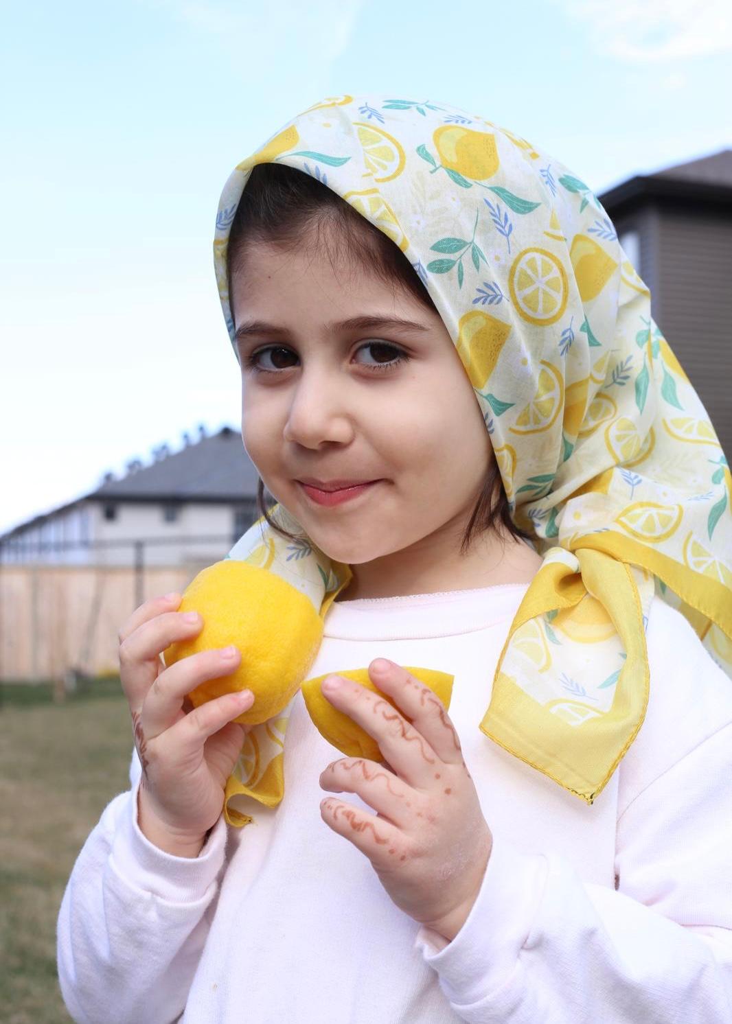 Kids Square Scarf - Lemon
