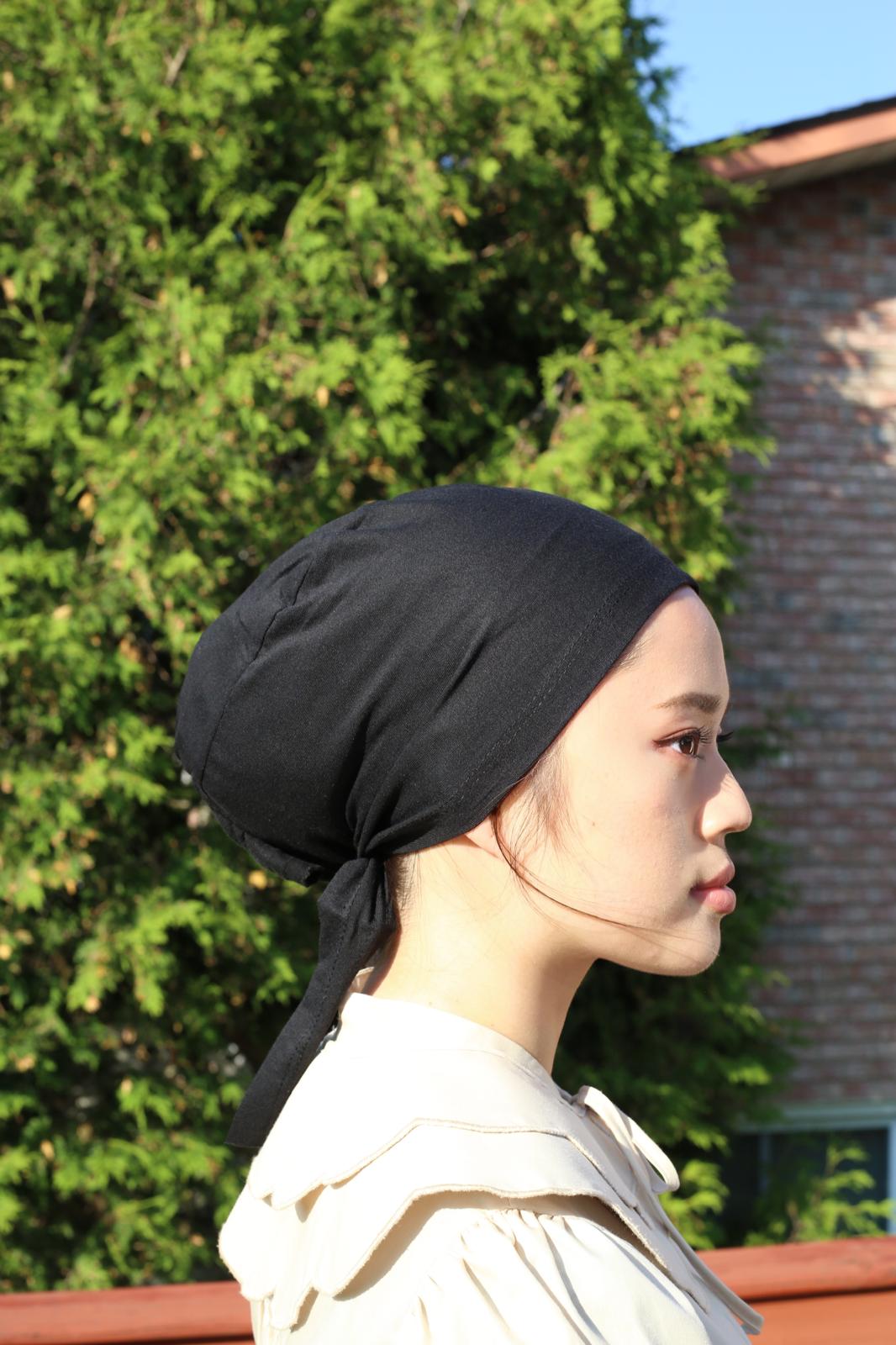 Lace Bun Bonnet - Black