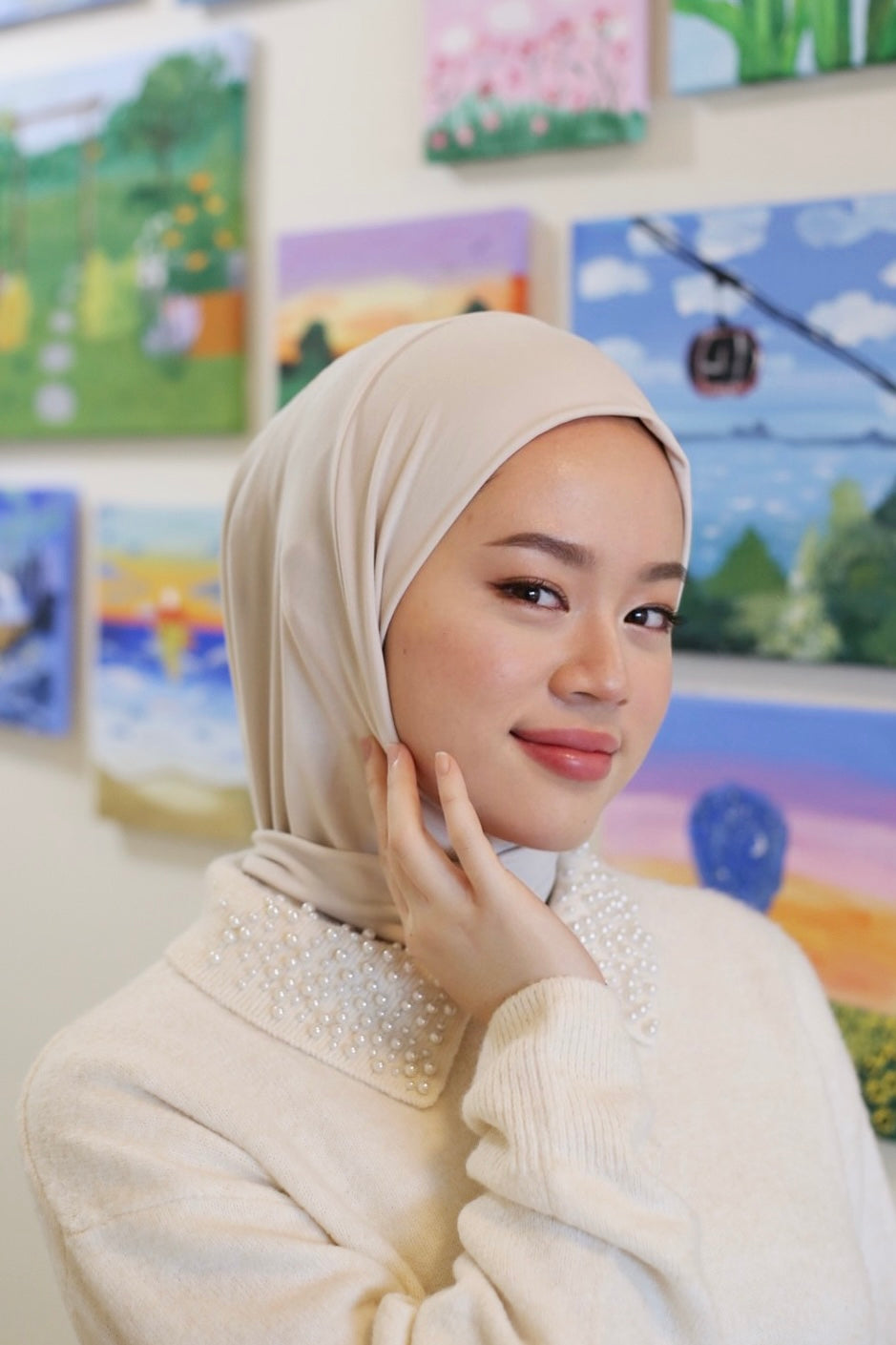 Athletic Hijab - Beige