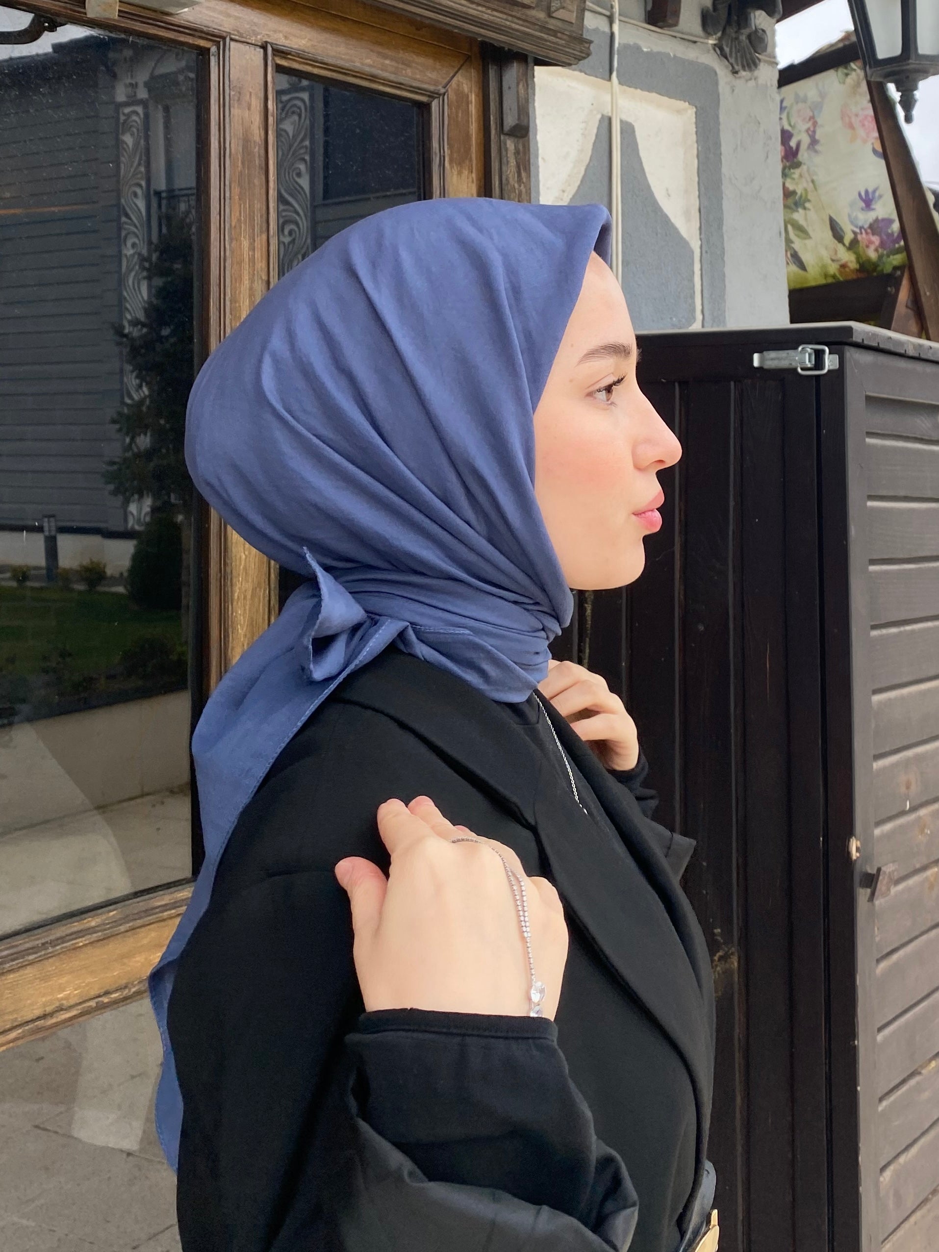 Viscose Voile Square Scarf - Indigo
