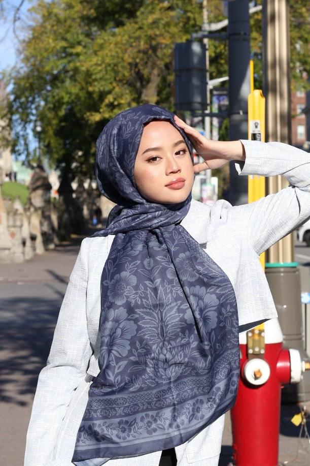 Retro Hijab - Blue Smoke