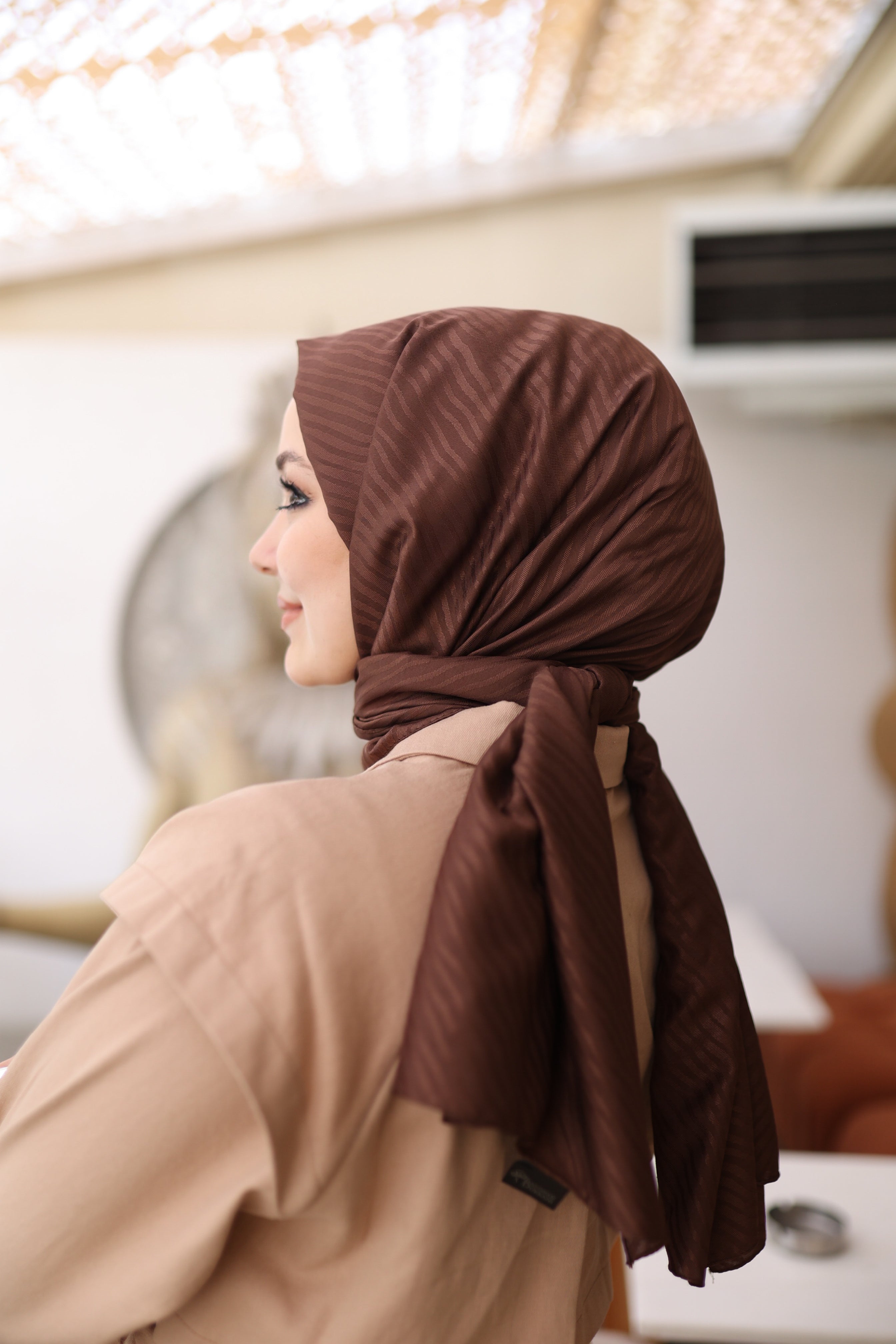 Jacquard Hijab - Bitter