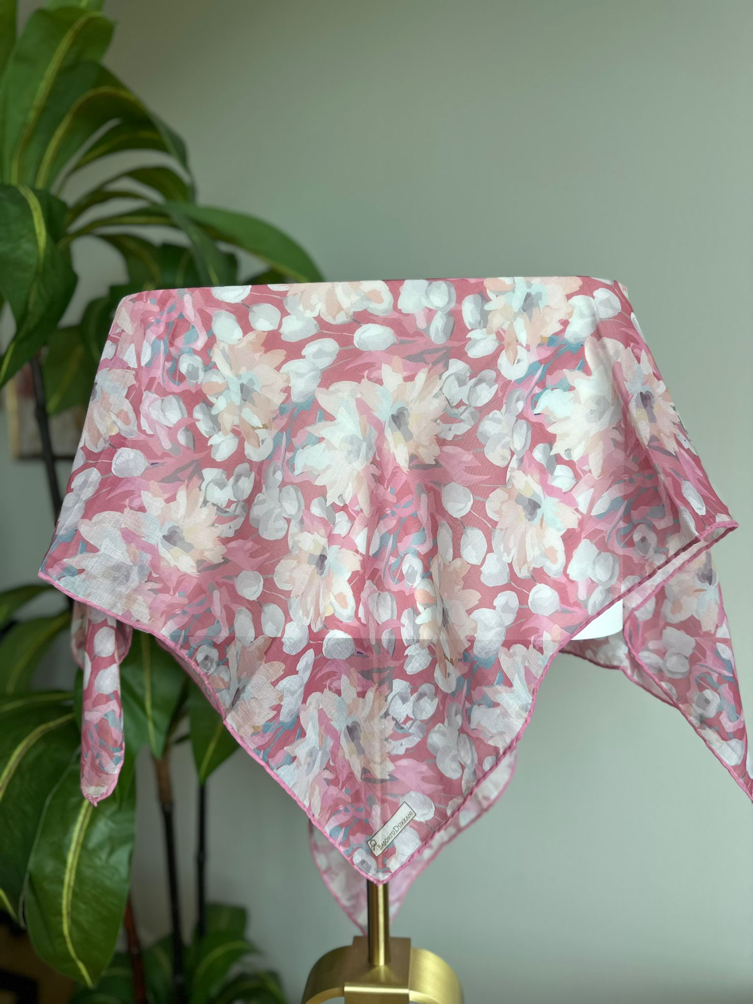 Garden Design Square Scarf - Dried Rose