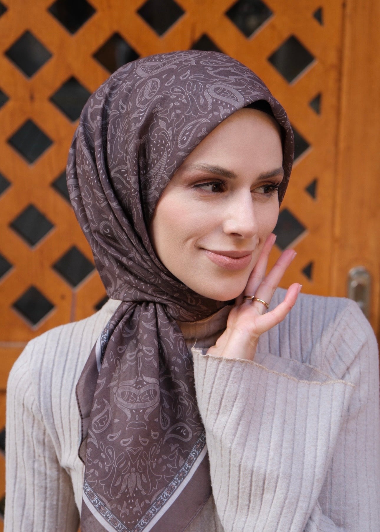 Scheherazade Square Scarf - Cocoa
