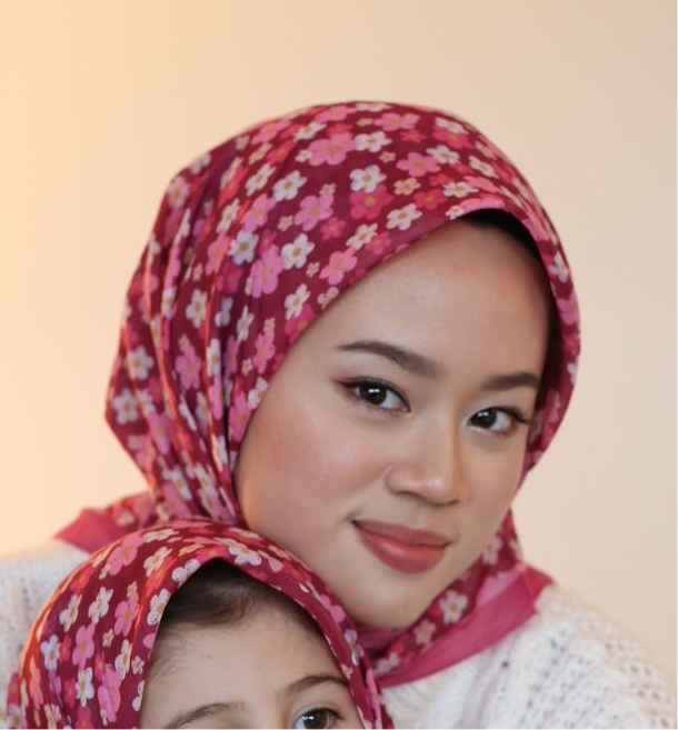 Mom Square Scarf - Pink Wildflowers
