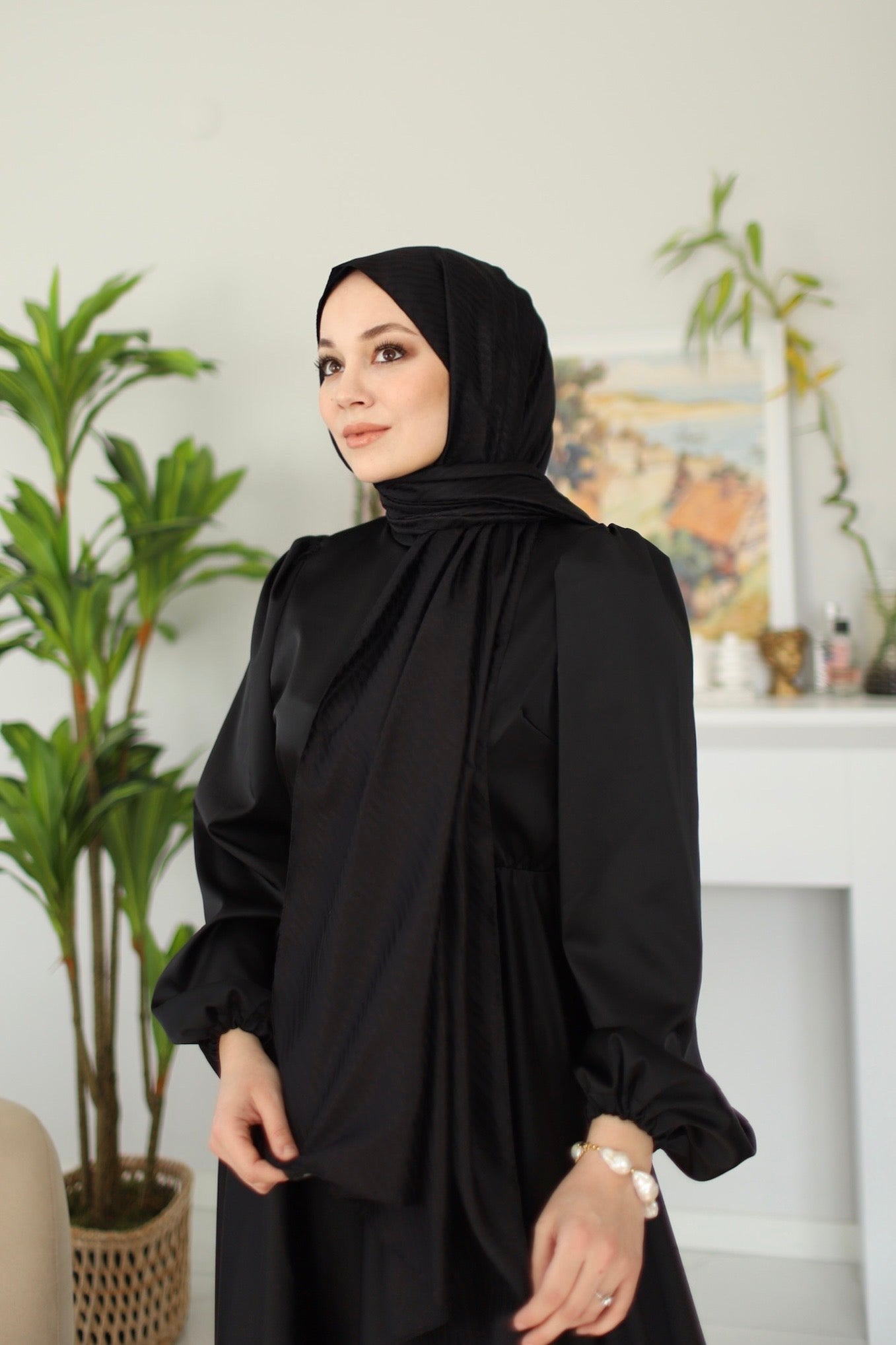 Jacquard Hijab - Black
