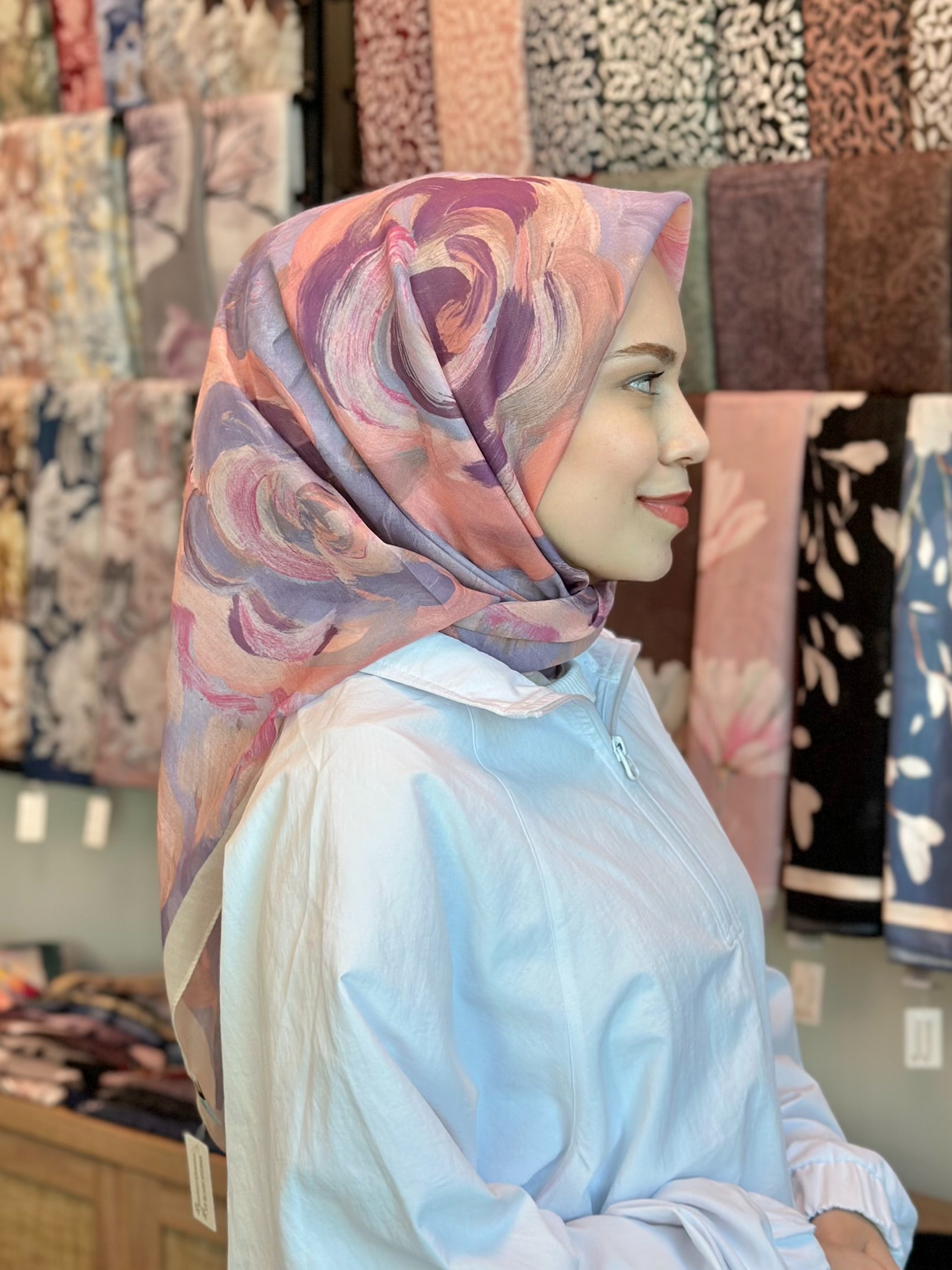 Rosara Square Scarf - Powder Lilac