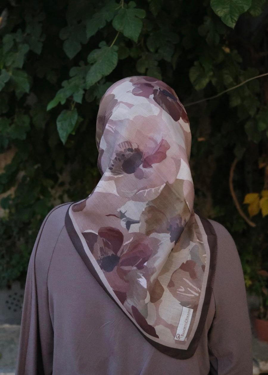 Maribel Square Scarf - Brown