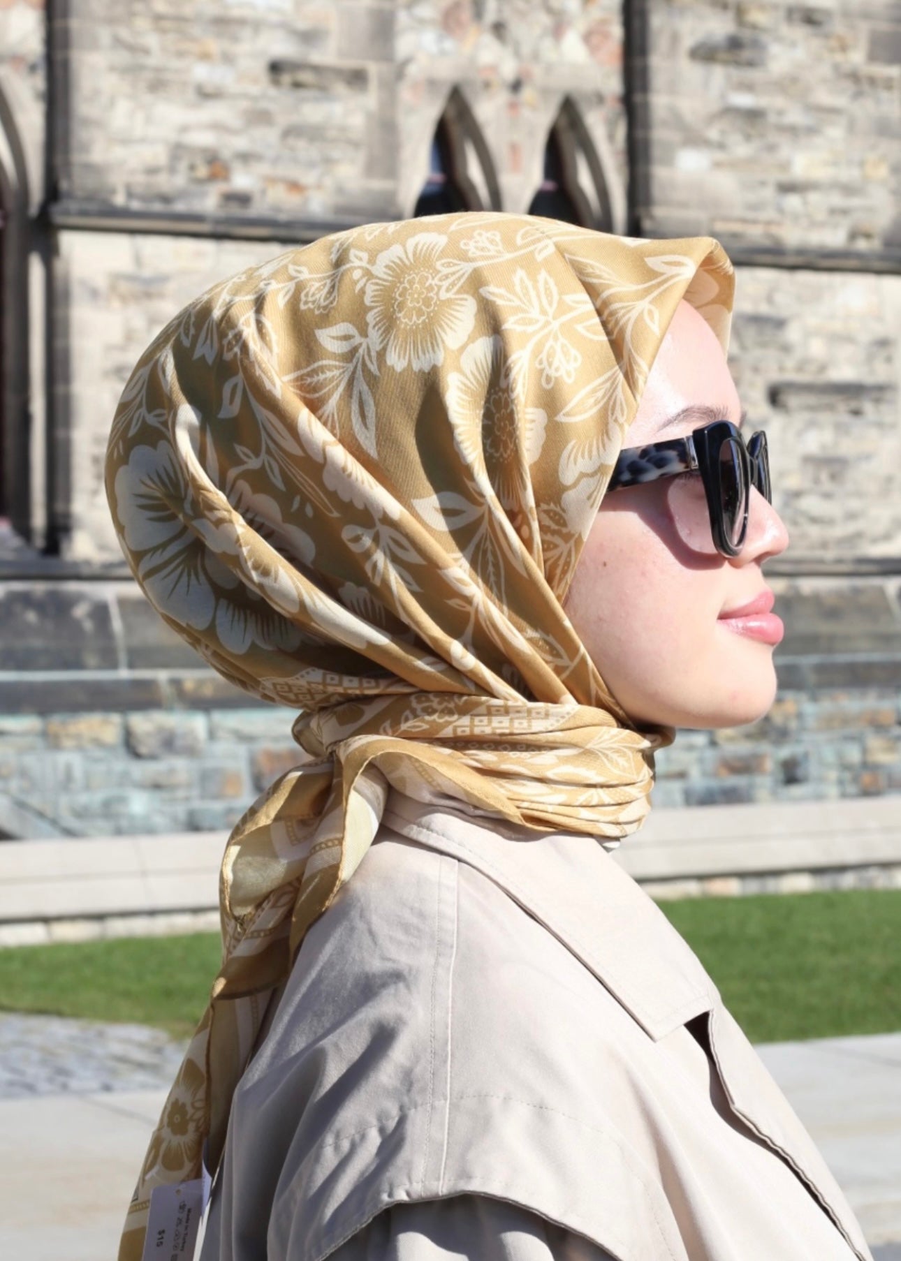 Retro Square Scarf - Turmeric