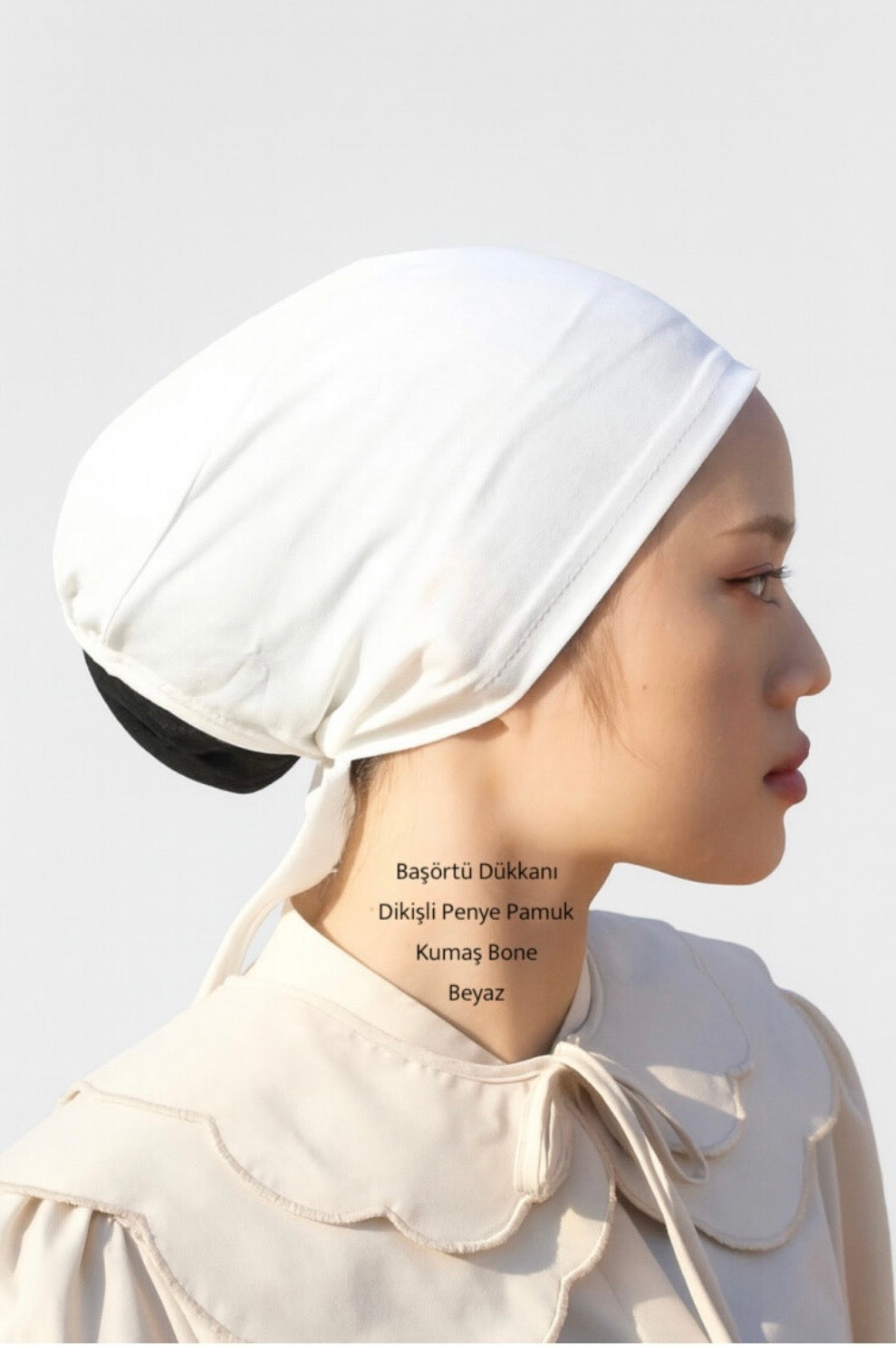 Lace Bun Bonnet - Off White