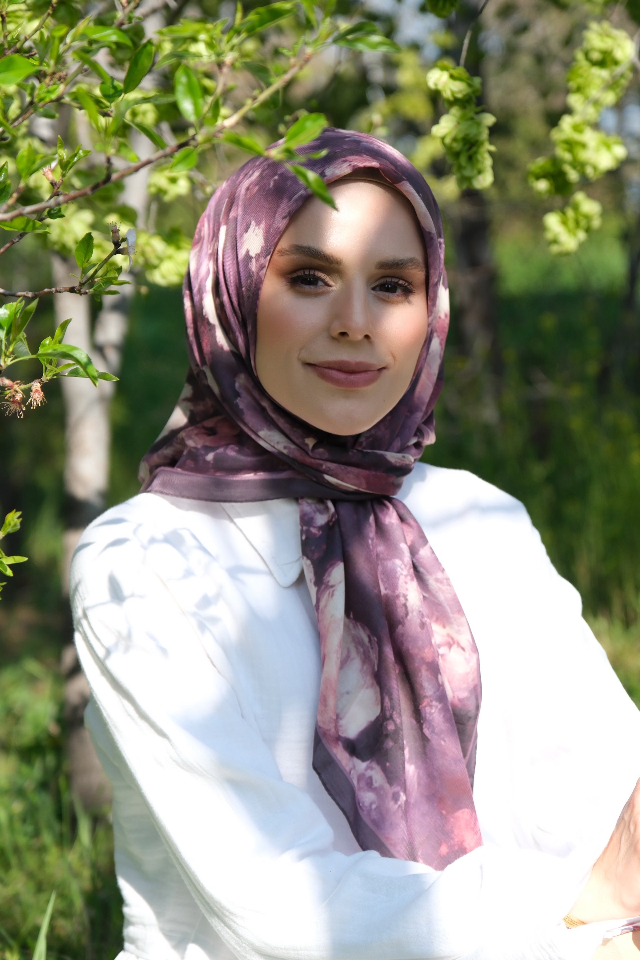 Rose Blend Square Scarf - Purple