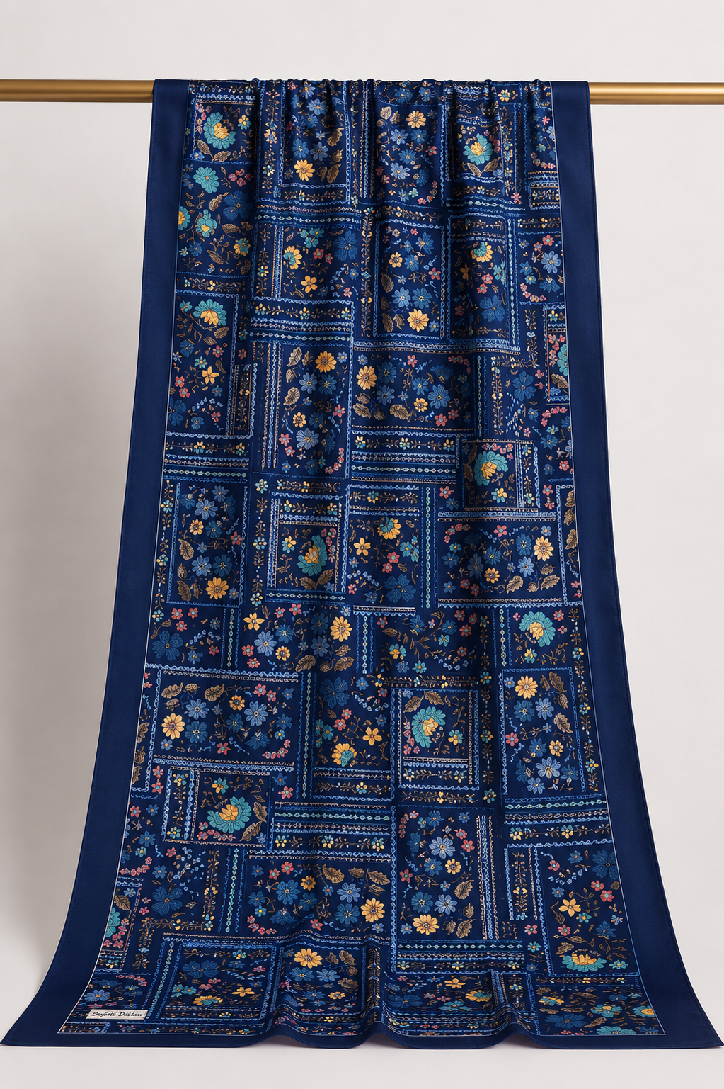 Spring Mosaic Hijab - Midnight Blue