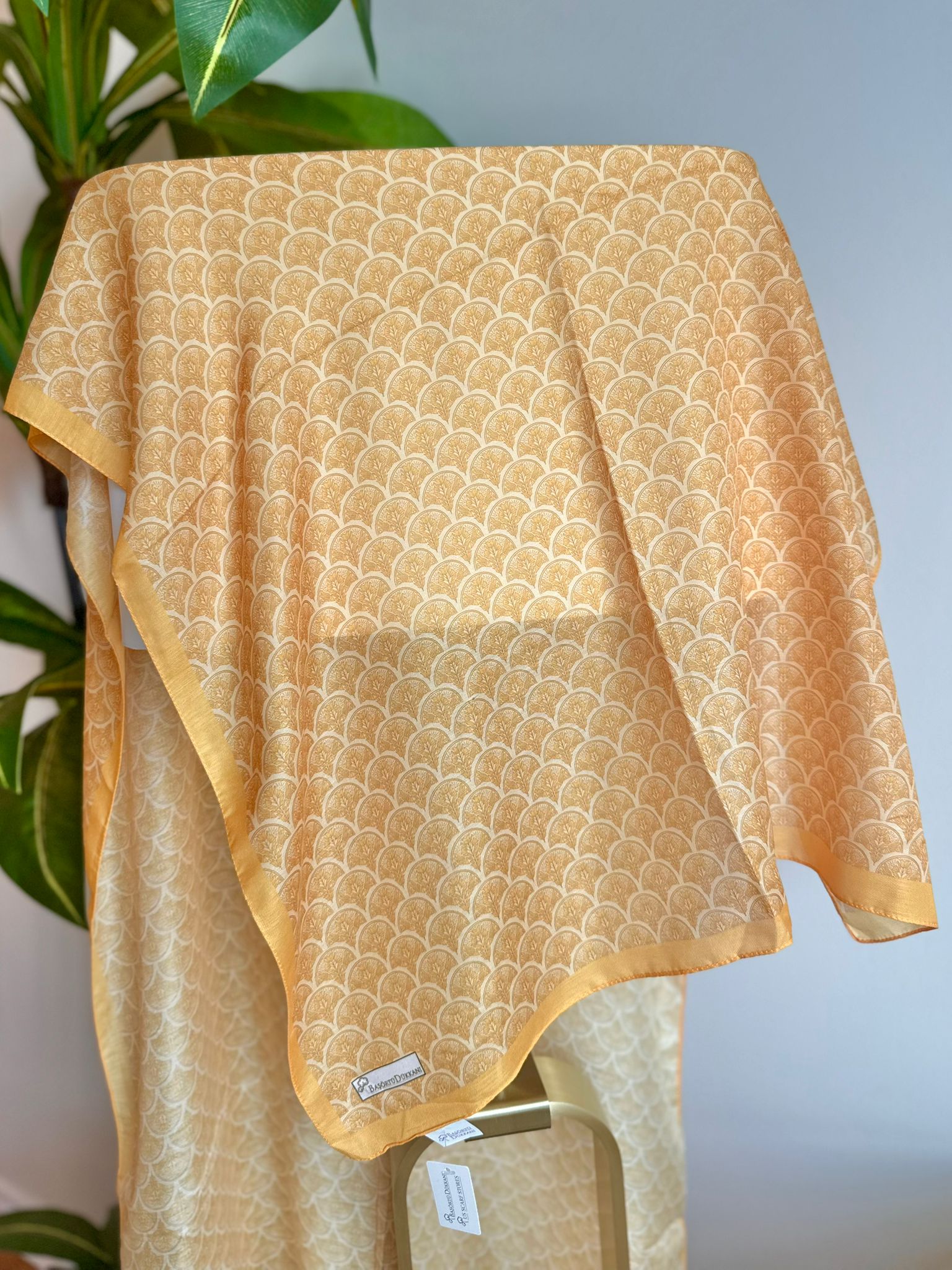 Minimal Pattern Hijab - Mustard