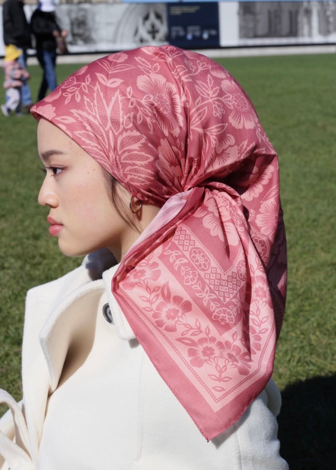 Retro Square Scarf - Dusty Rose