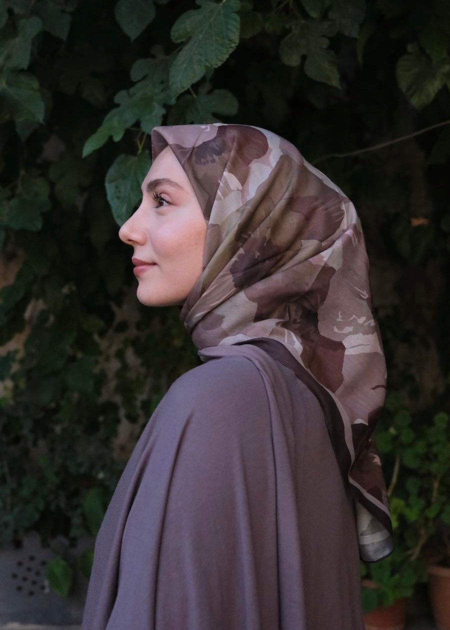 Maribel Square Scarf - Brown