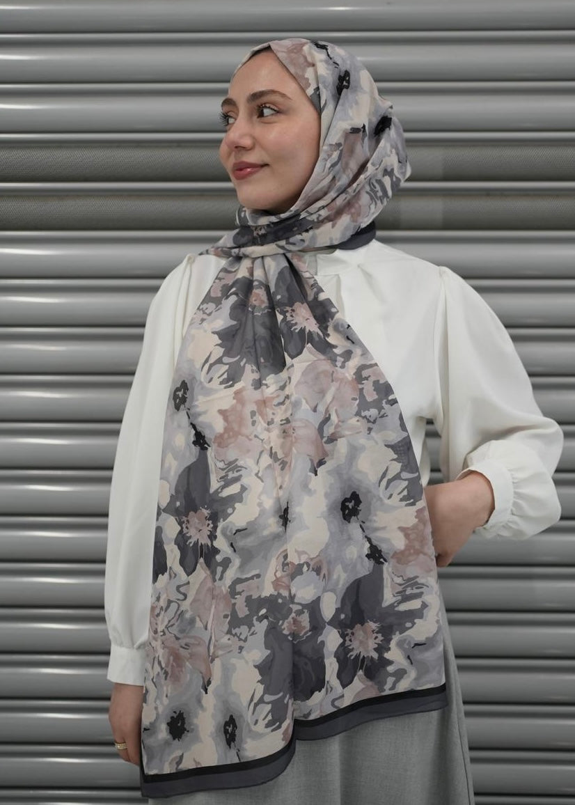 Velora Hijab - Smoke Gray