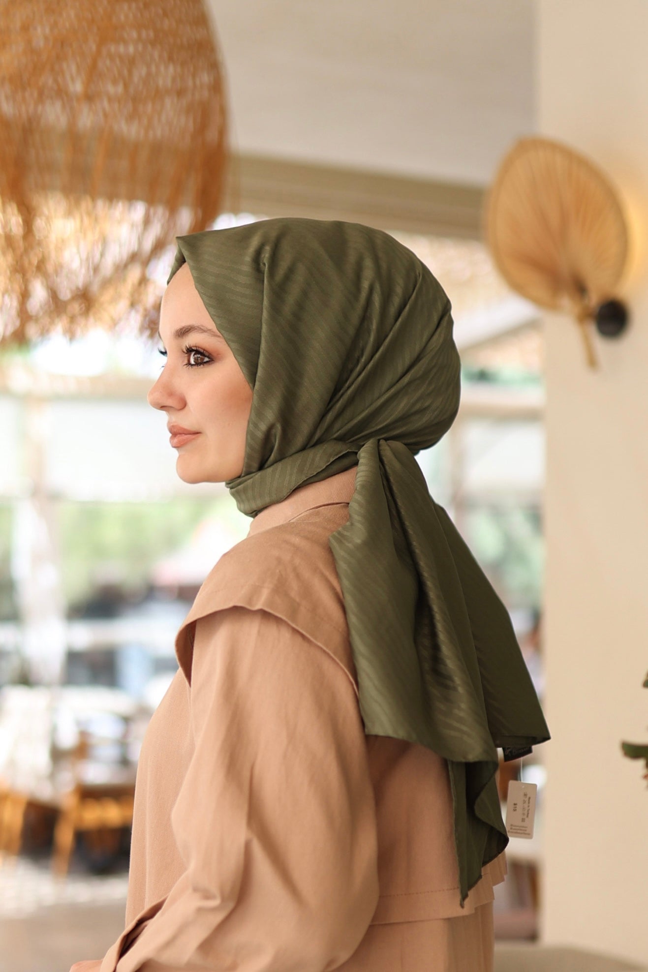 Jacquard Hijab - Khaki