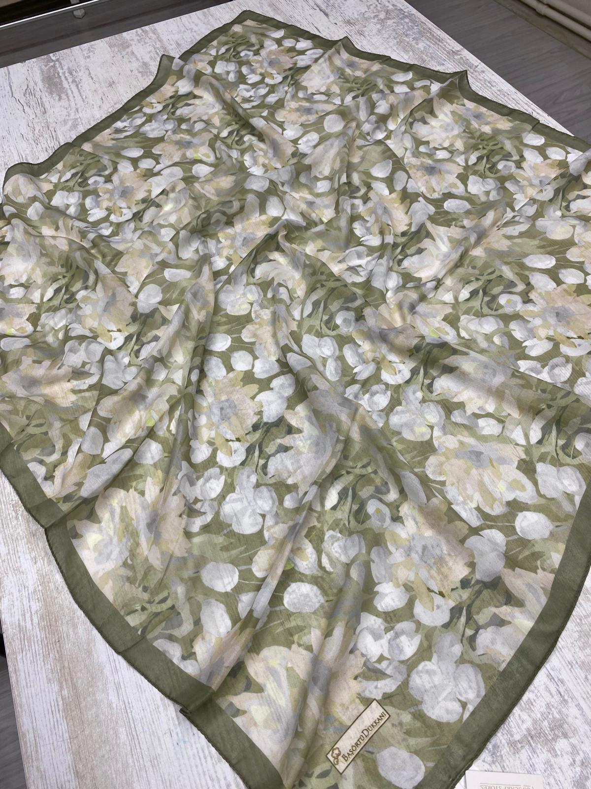 Garden Design Square Scarf - Green