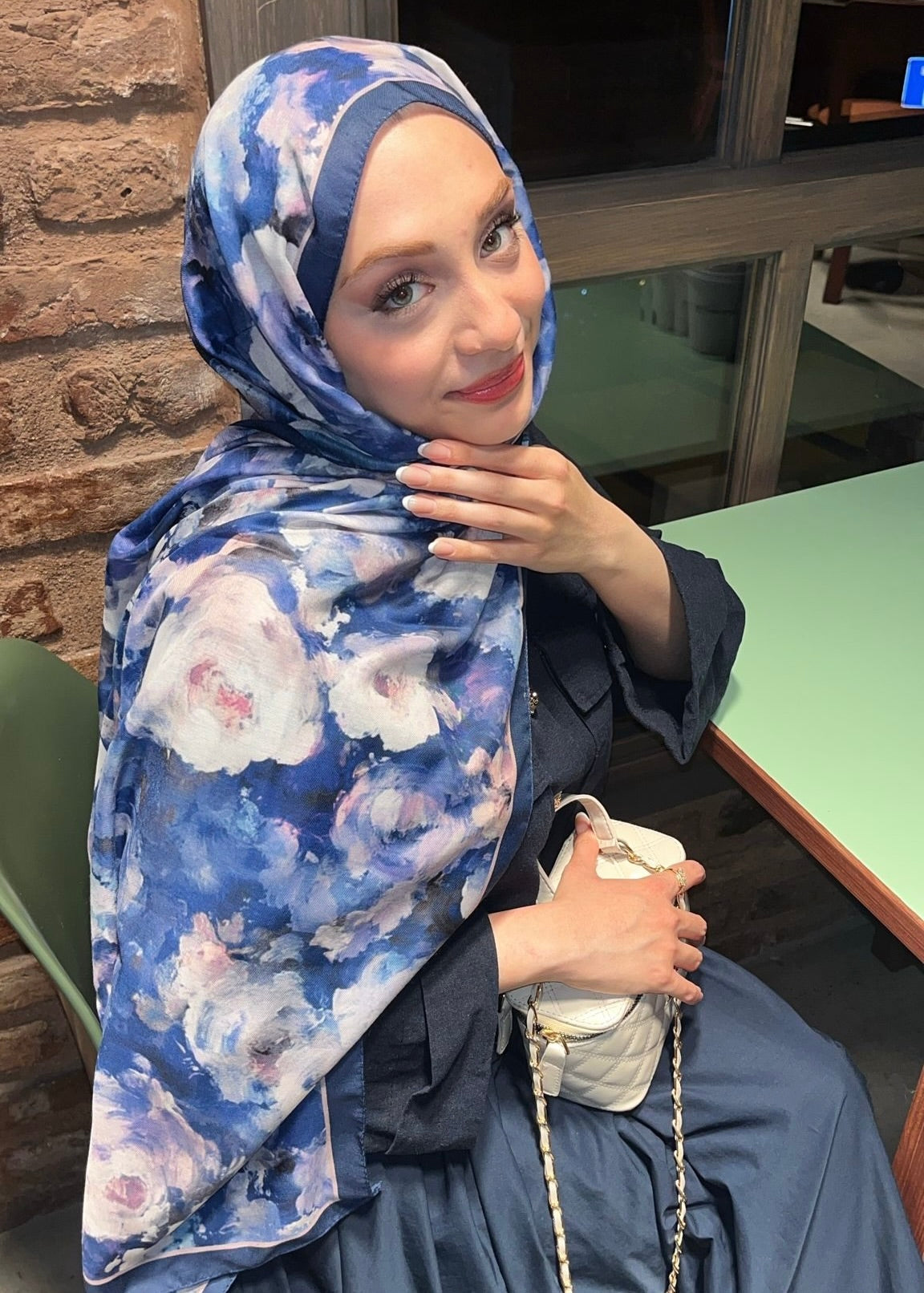 Rose Blend Hijab - Night Blue