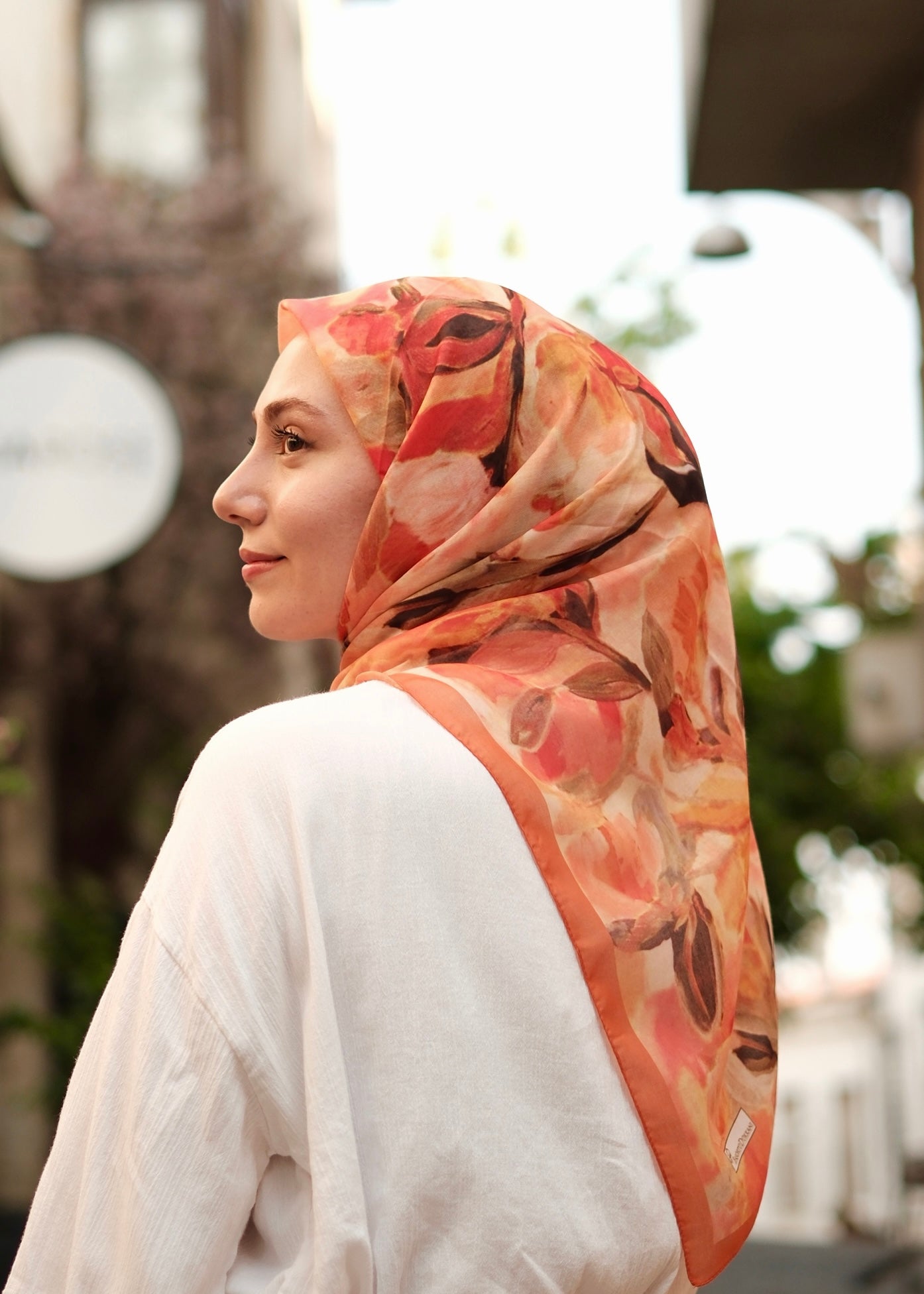 Floral Brush Square Scarf - Fall
