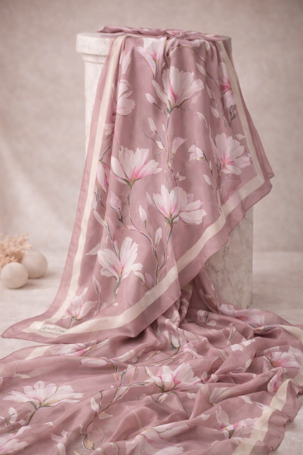 Silk Garden Hijab - Vintage Rose