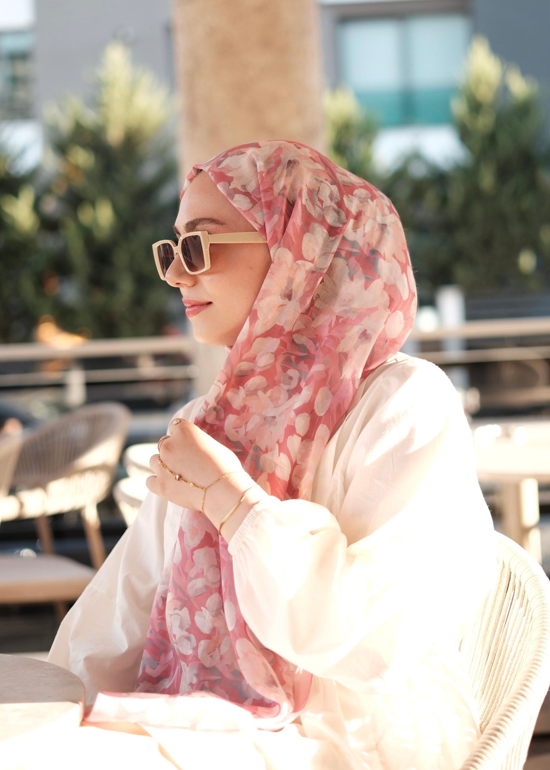 Garden Design Hijab - Dried Rose