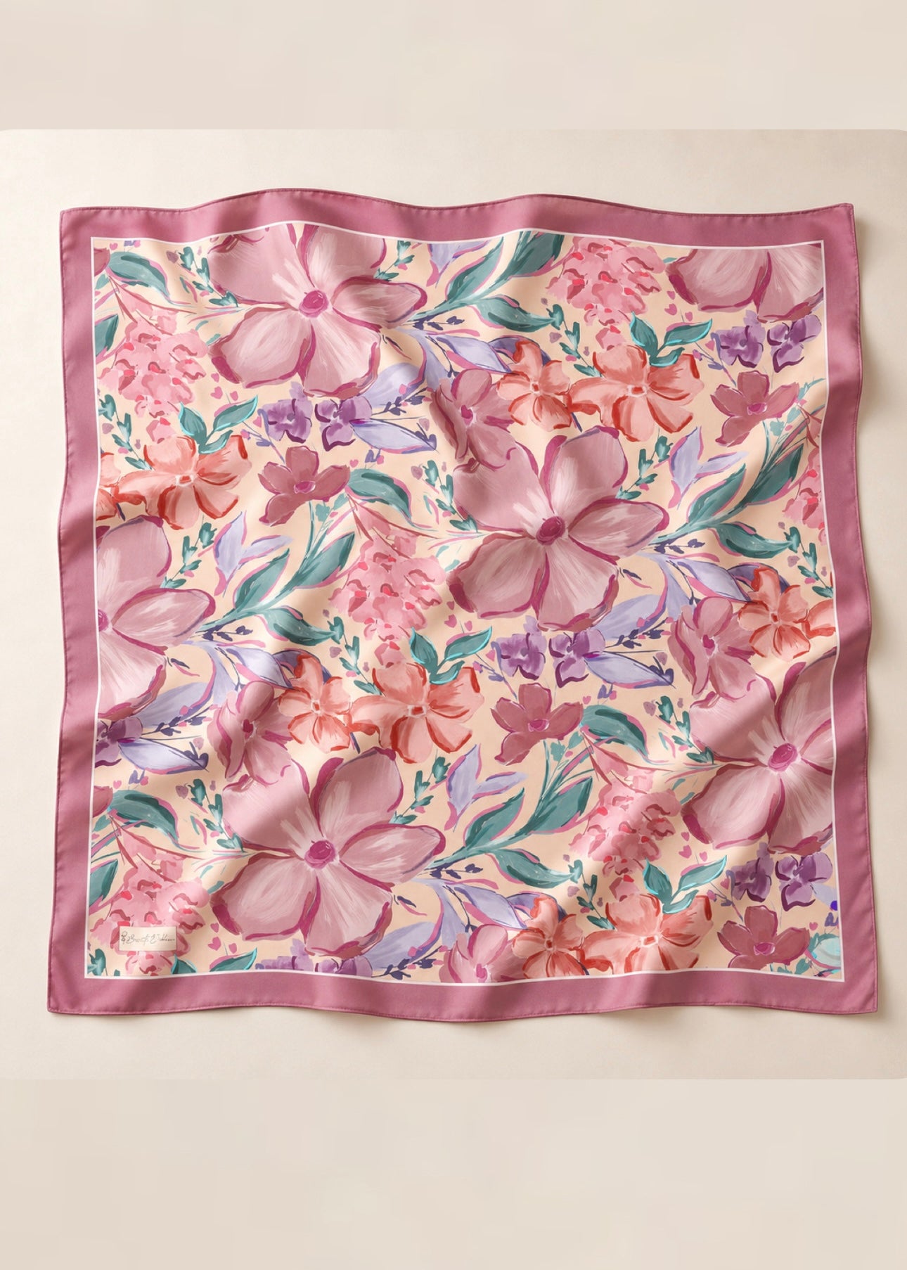 Lily Square Scarf - Dusty Rose