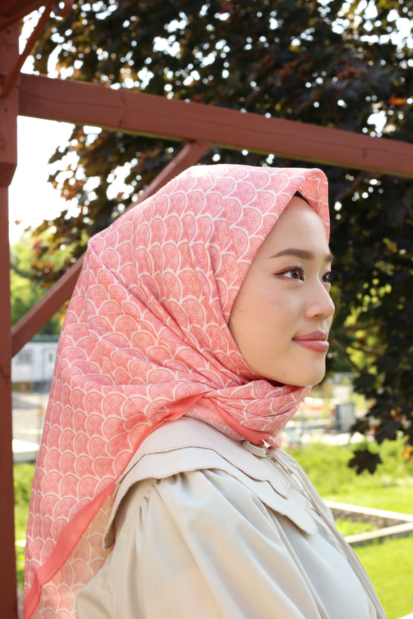 Minimal Square Scarf - Flamingo