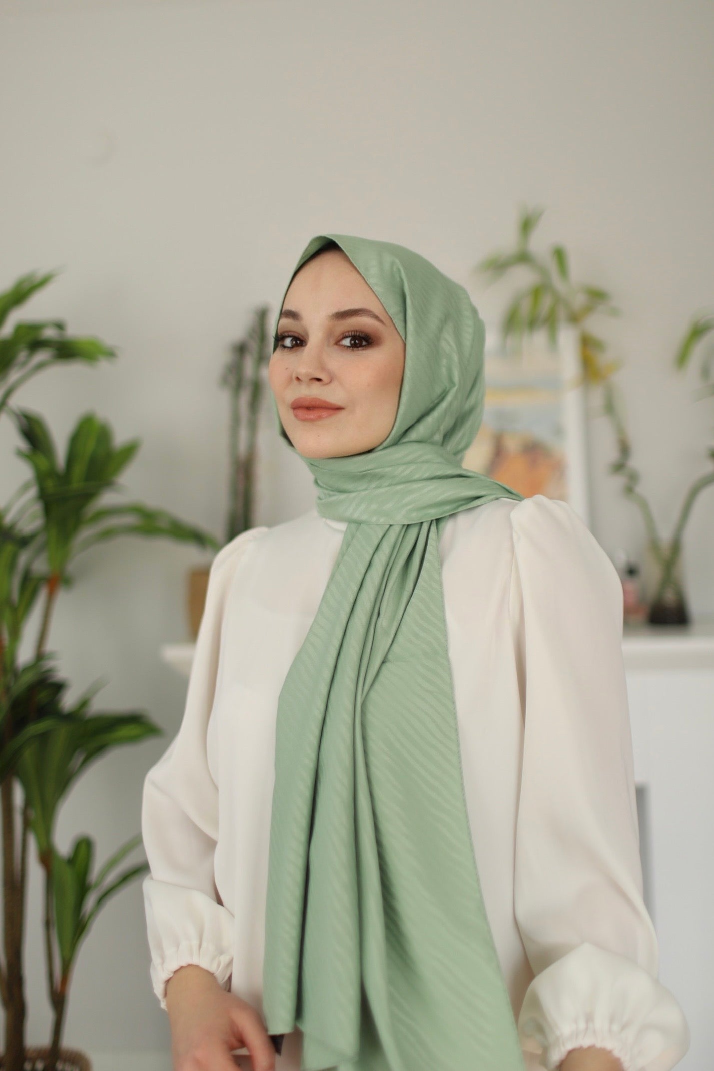 Jacquard Hijab - Sage