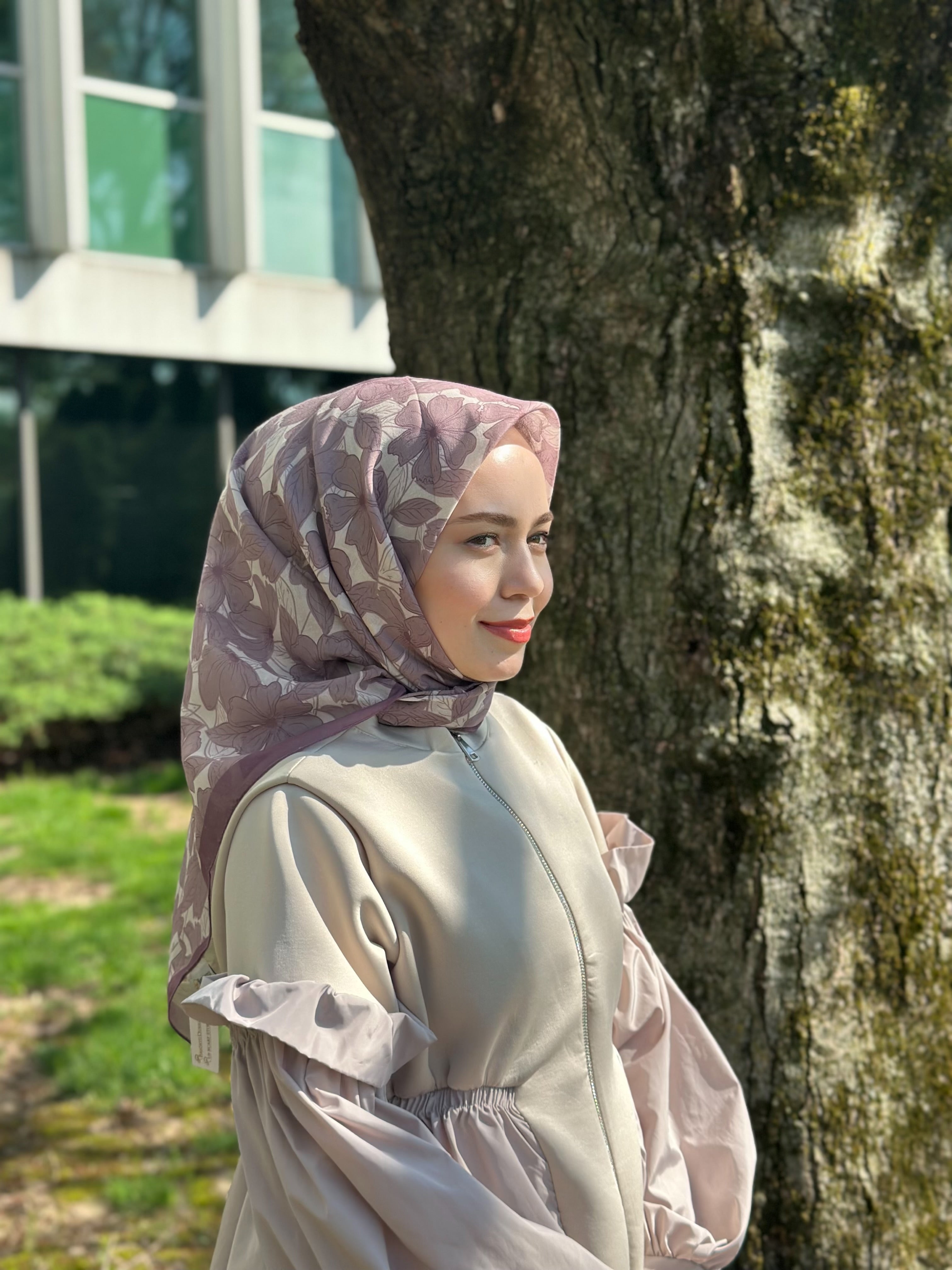 Floria Touch Square Scarf - Dusty Rose