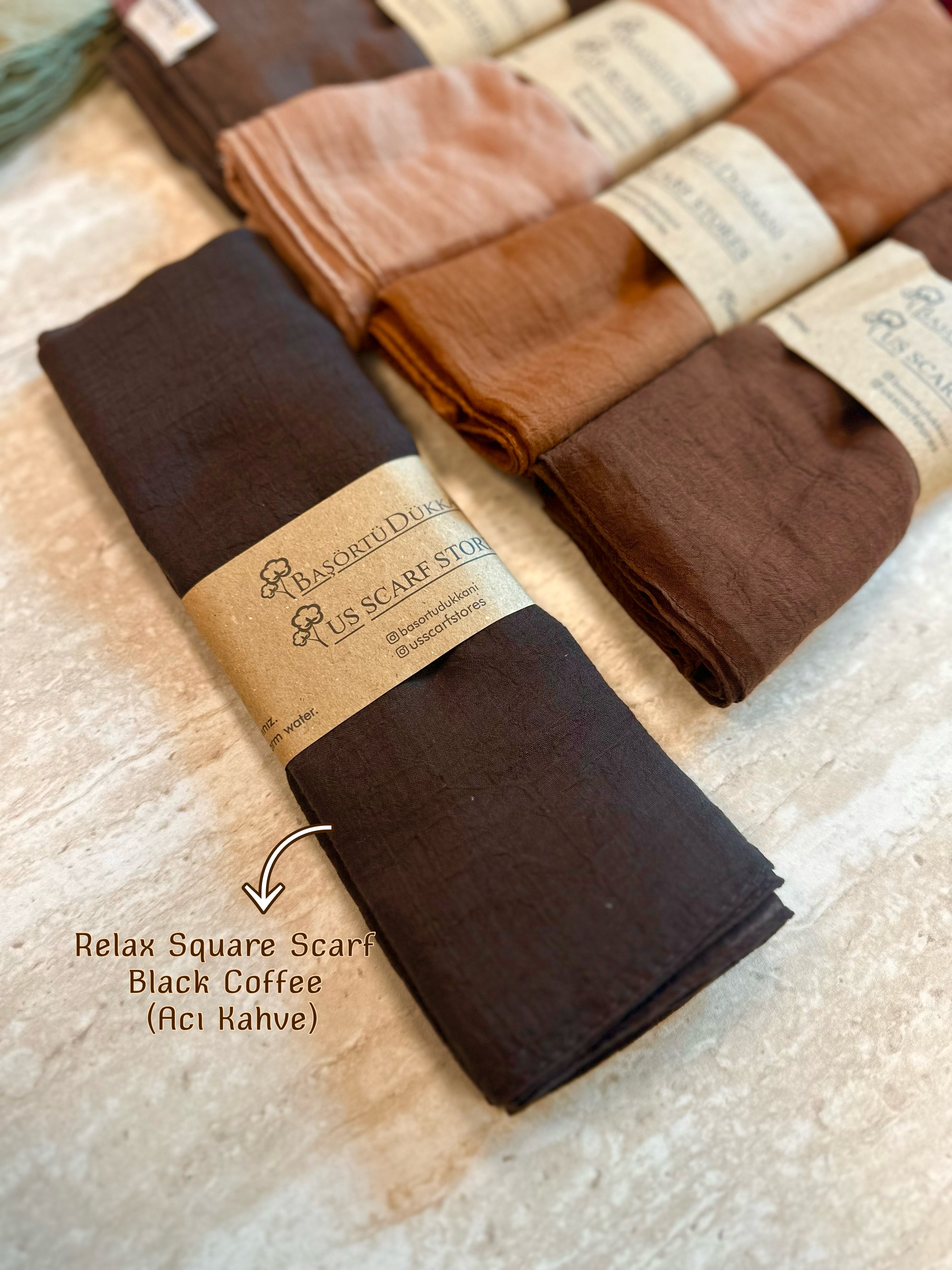 Relax Square Scarf - Black Coffee (Acı Kahve)