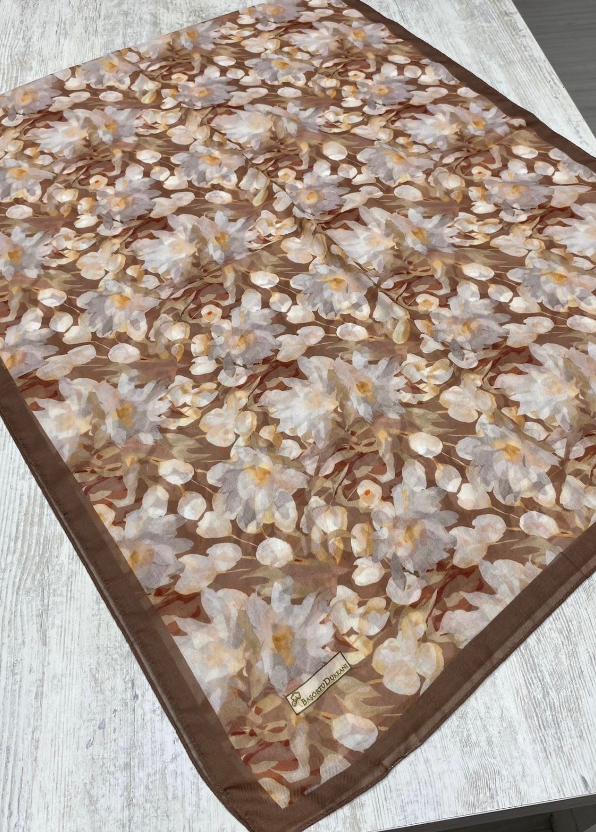 Garden Design Hijab - Milky Brown