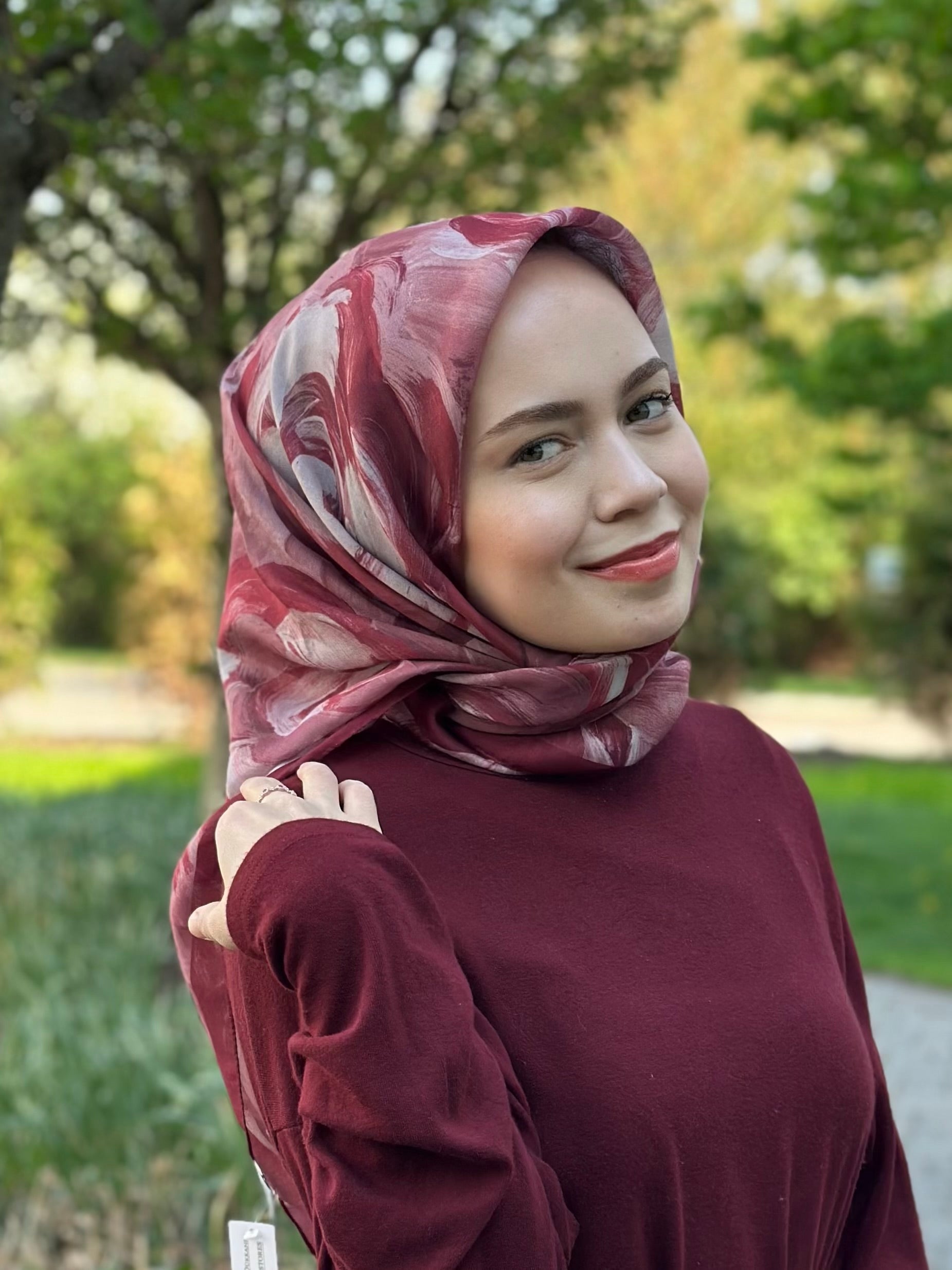 Rosara Square Scarf - Summer Burgundy
