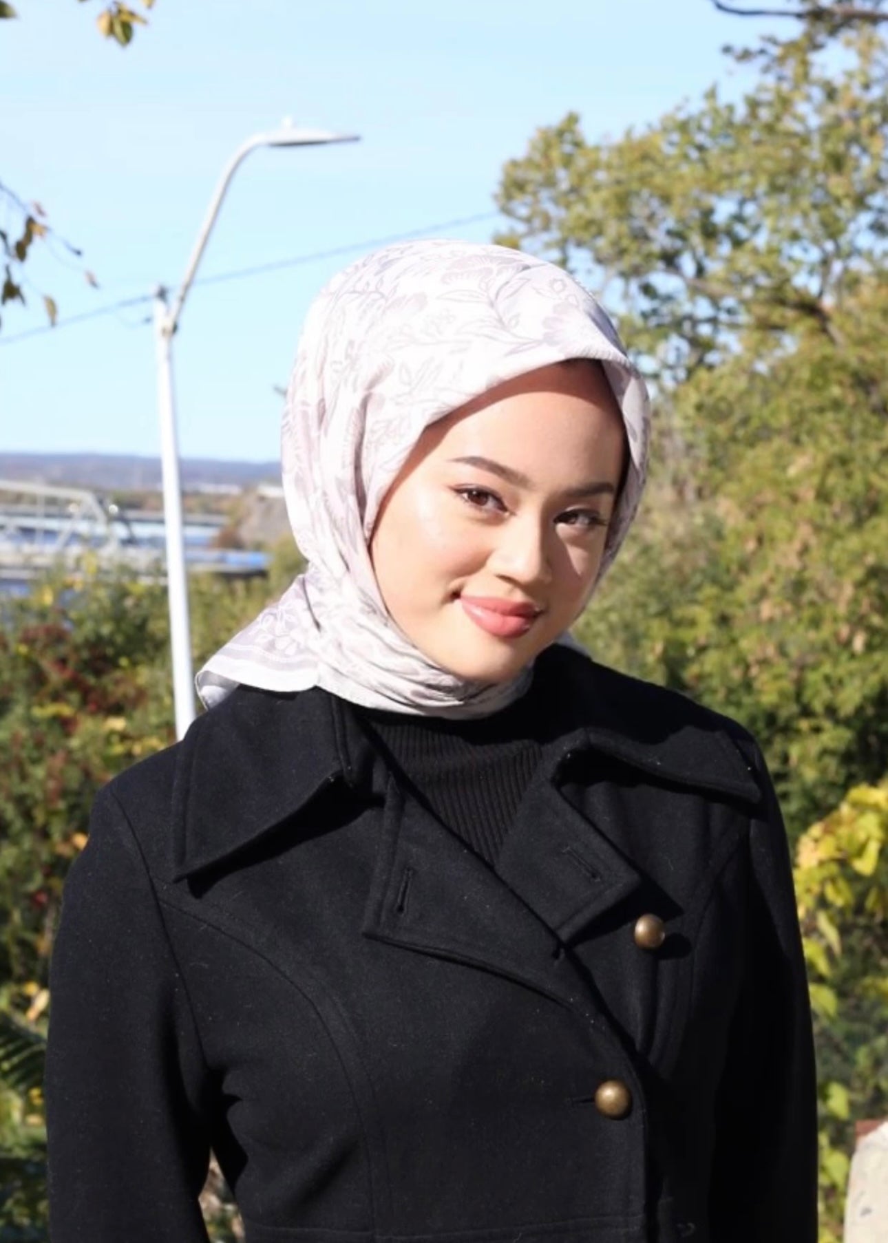 Retro Square Scarf - Beige