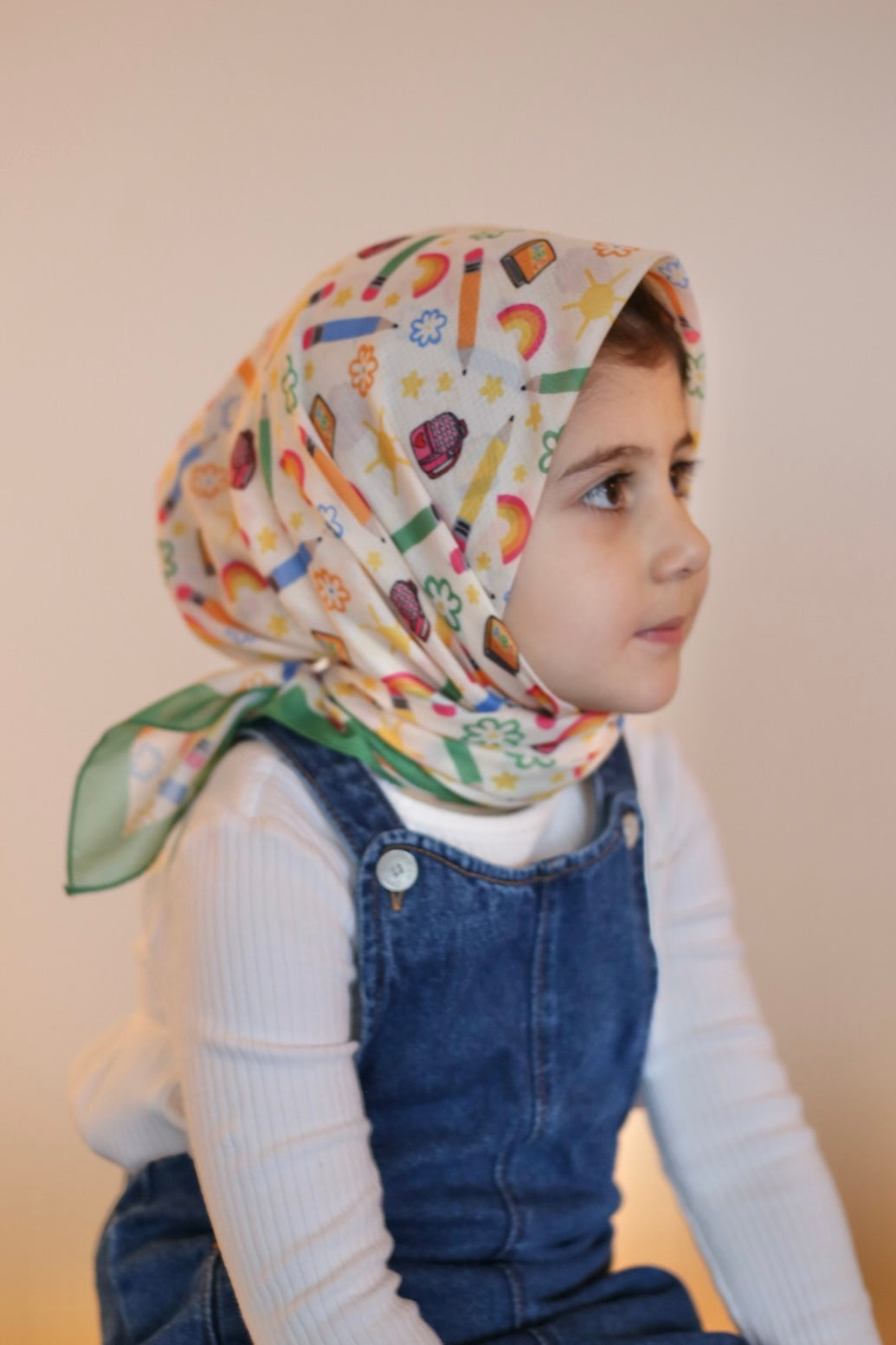 Kids Square Scarf - Stationary