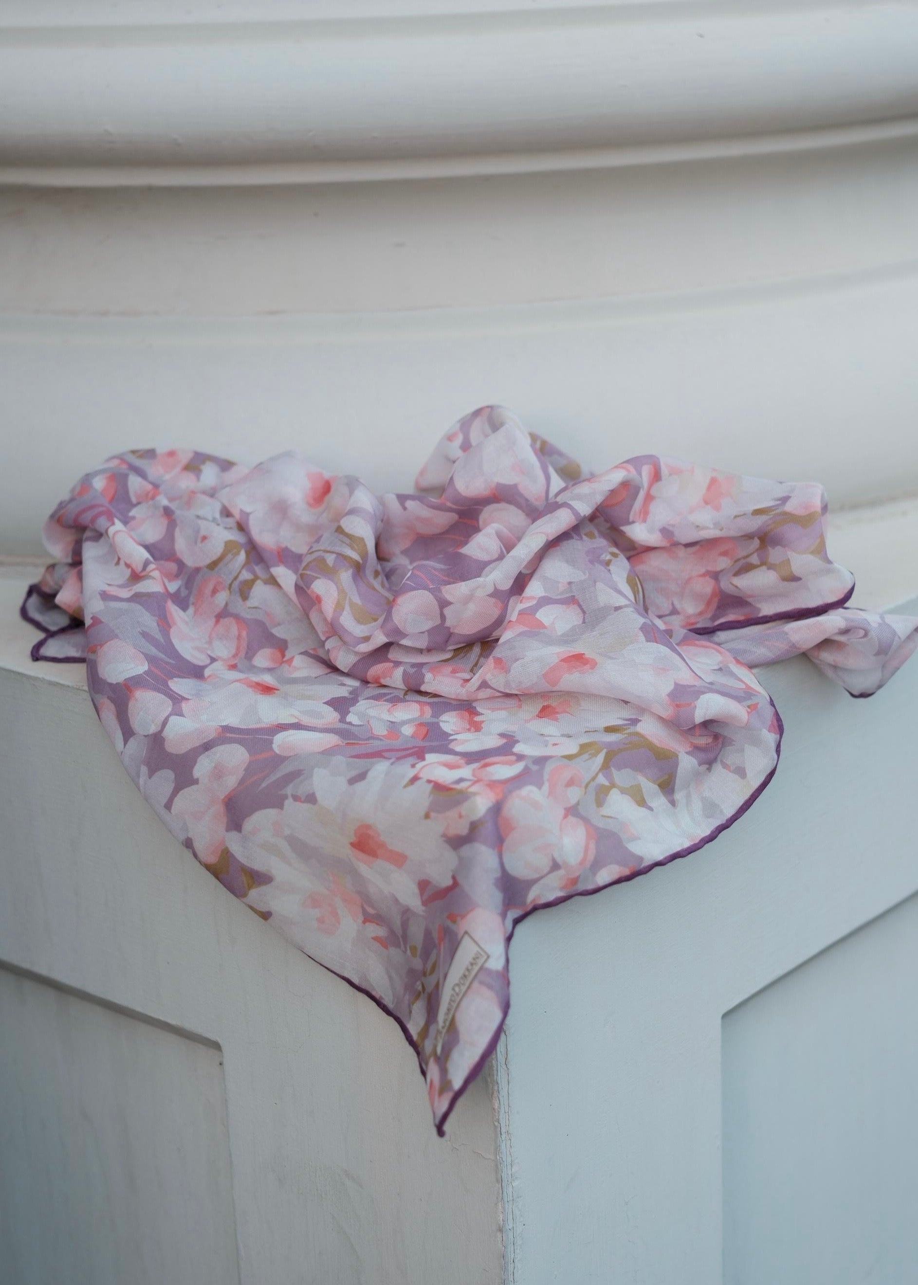Garden Design Square Scarf - Purple